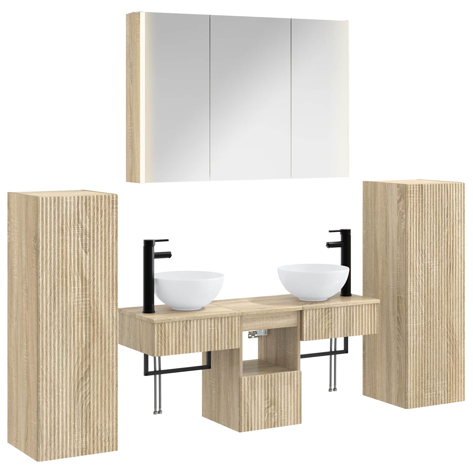Set namještaja za kupaonicu 6 pcs Hrast sonoma