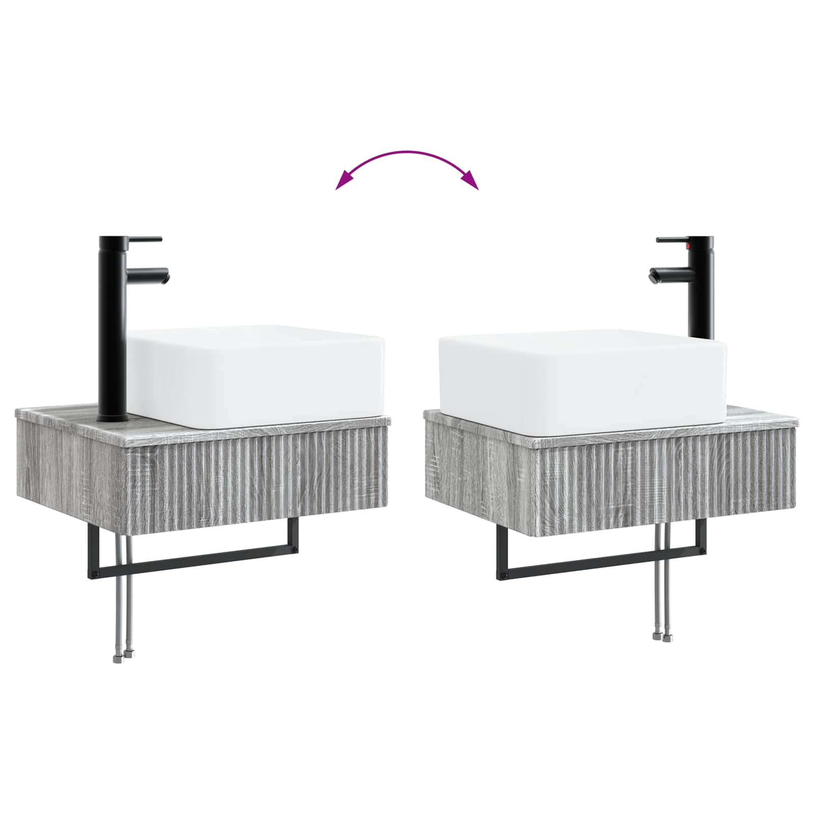 Set namještaja za kupaonicu 6 pcs Siva Sonoma