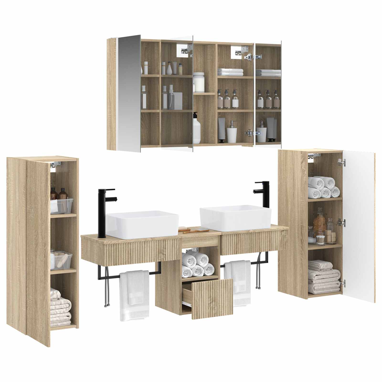 Set namještaja za kupaonicu 6 pcs Hrast sonoma
