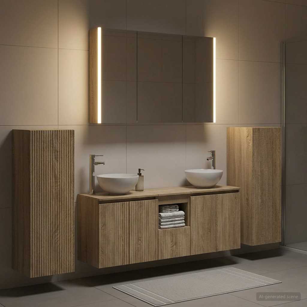 Set namještaja za kupaonicu 6 pcs Hrast sonoma