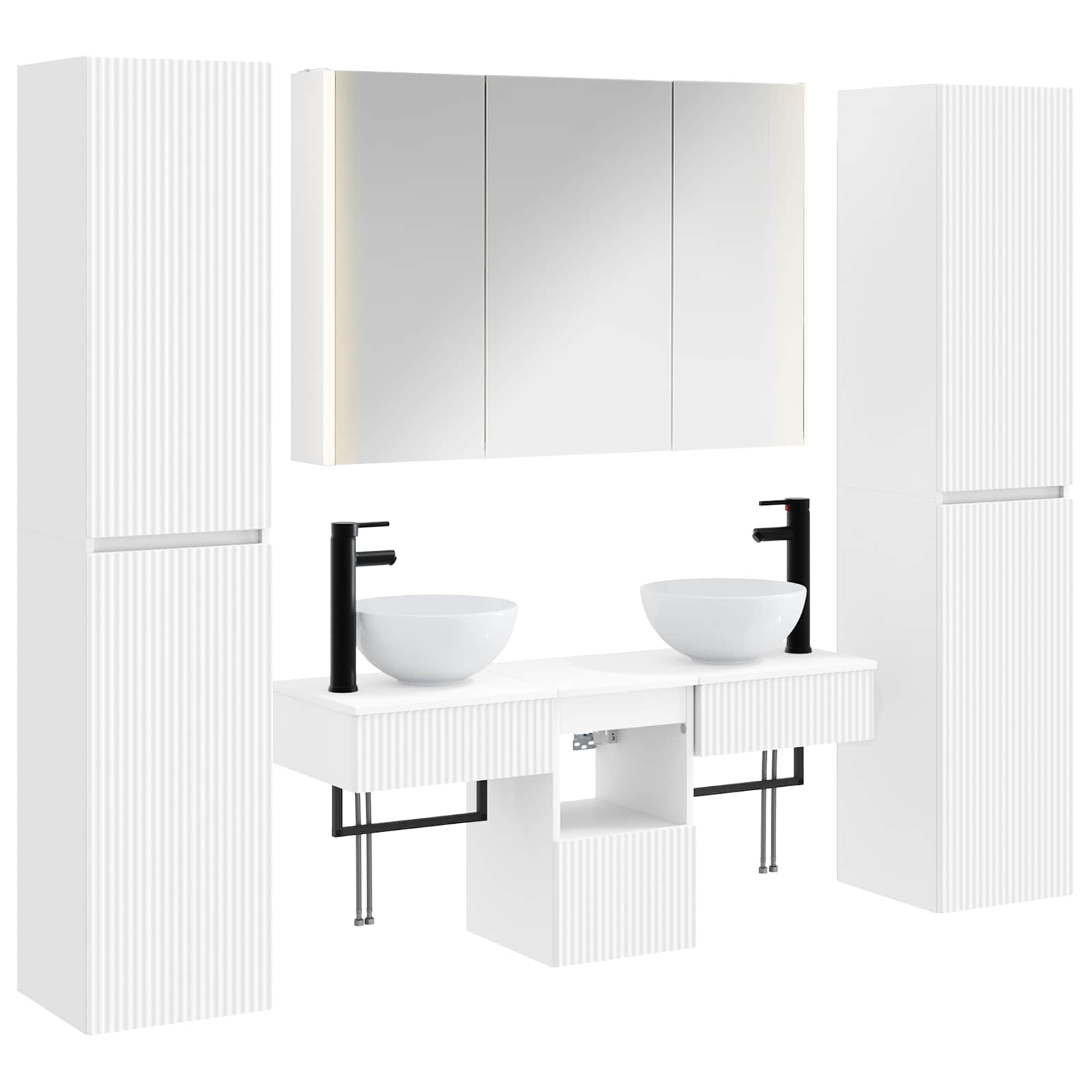 Set namještaja za kupaonicu 6 pcs Bijela
