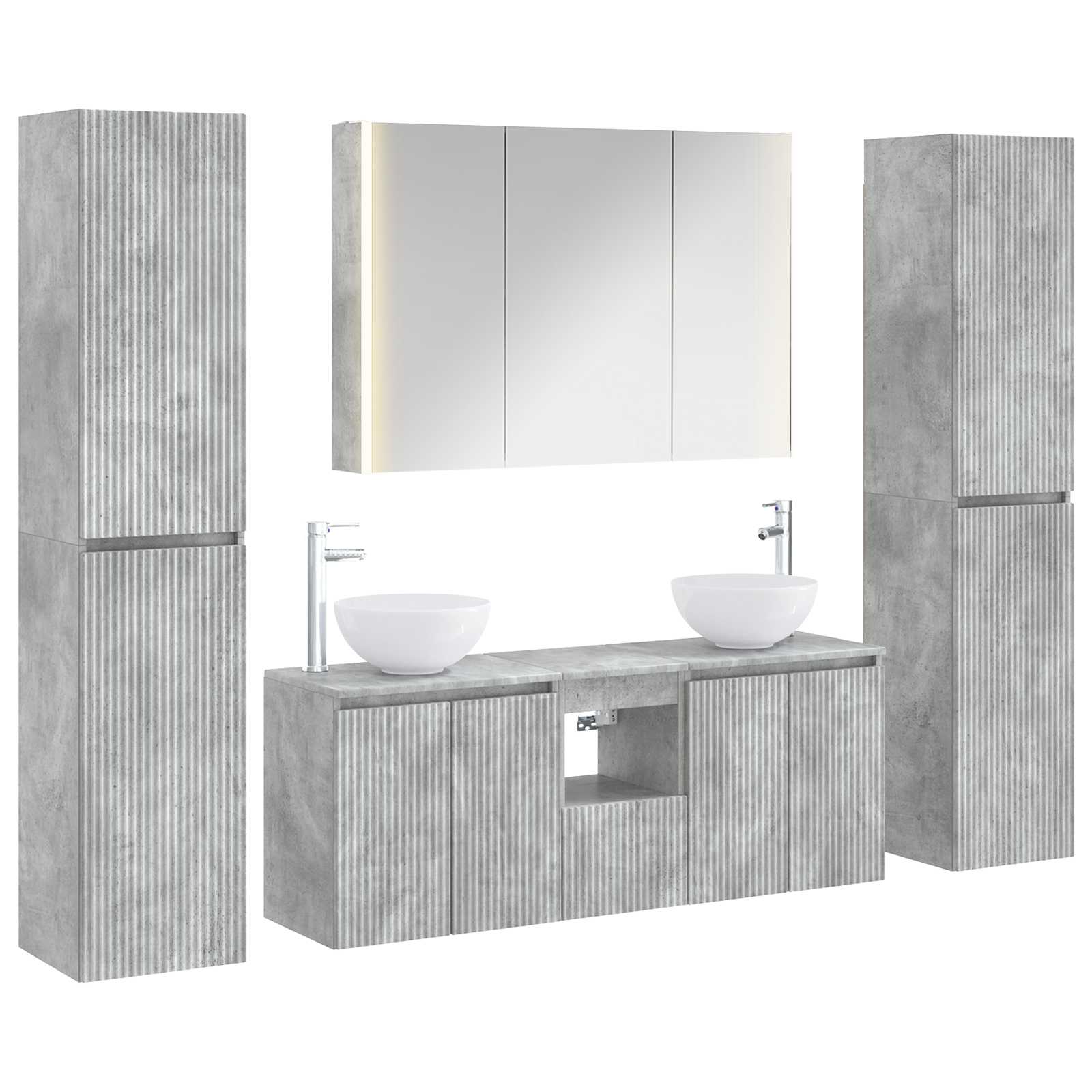 Set namještaja za kupaonicu 6 pcs Betonska siva