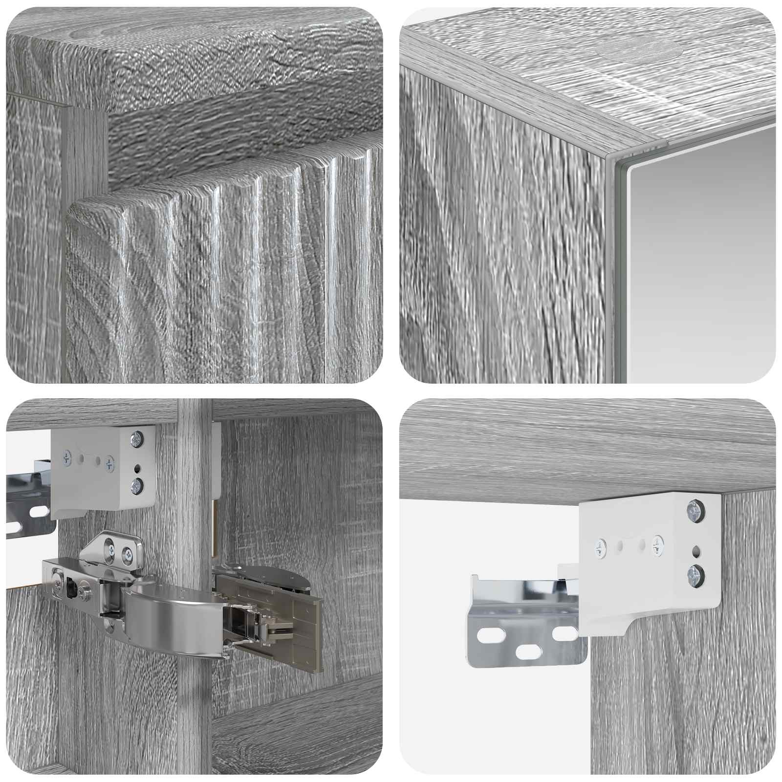 Set ormarića za kupaonicu 5 pcs Siva Sonoma 50 x 14,5 x 70 cm