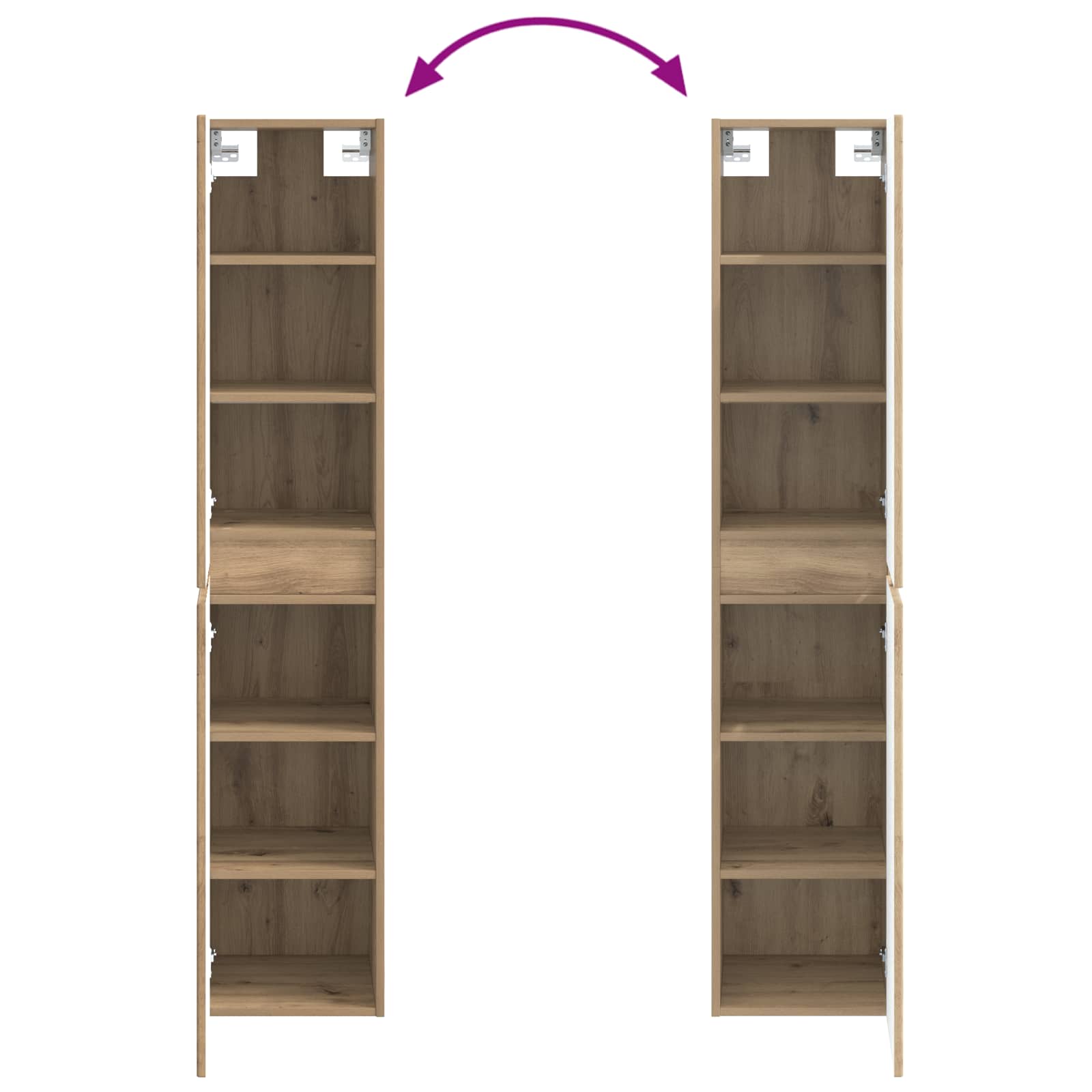 Set ormarića za kupaonicu 5 pcs Hrast artisan 50 x 14,5 x 70 cm