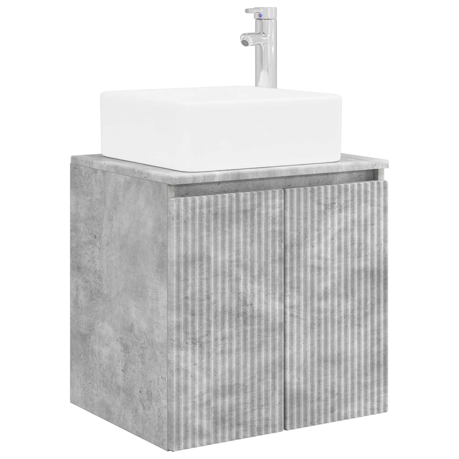 Set ormarića za kupaonicu 5 pcs Betonska siva 50 x 14,5 x 70 cm