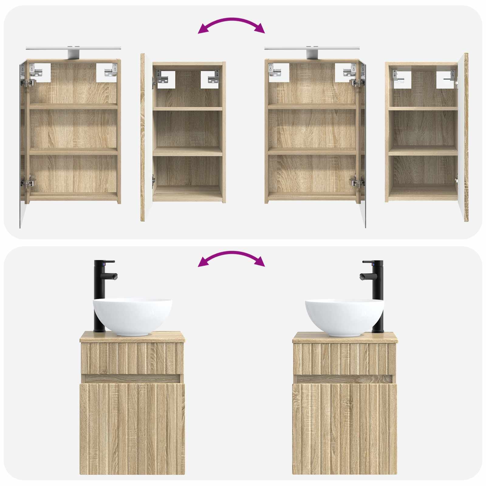 Set ormarića za kupaonicu 5 pcs Hrast sonoma