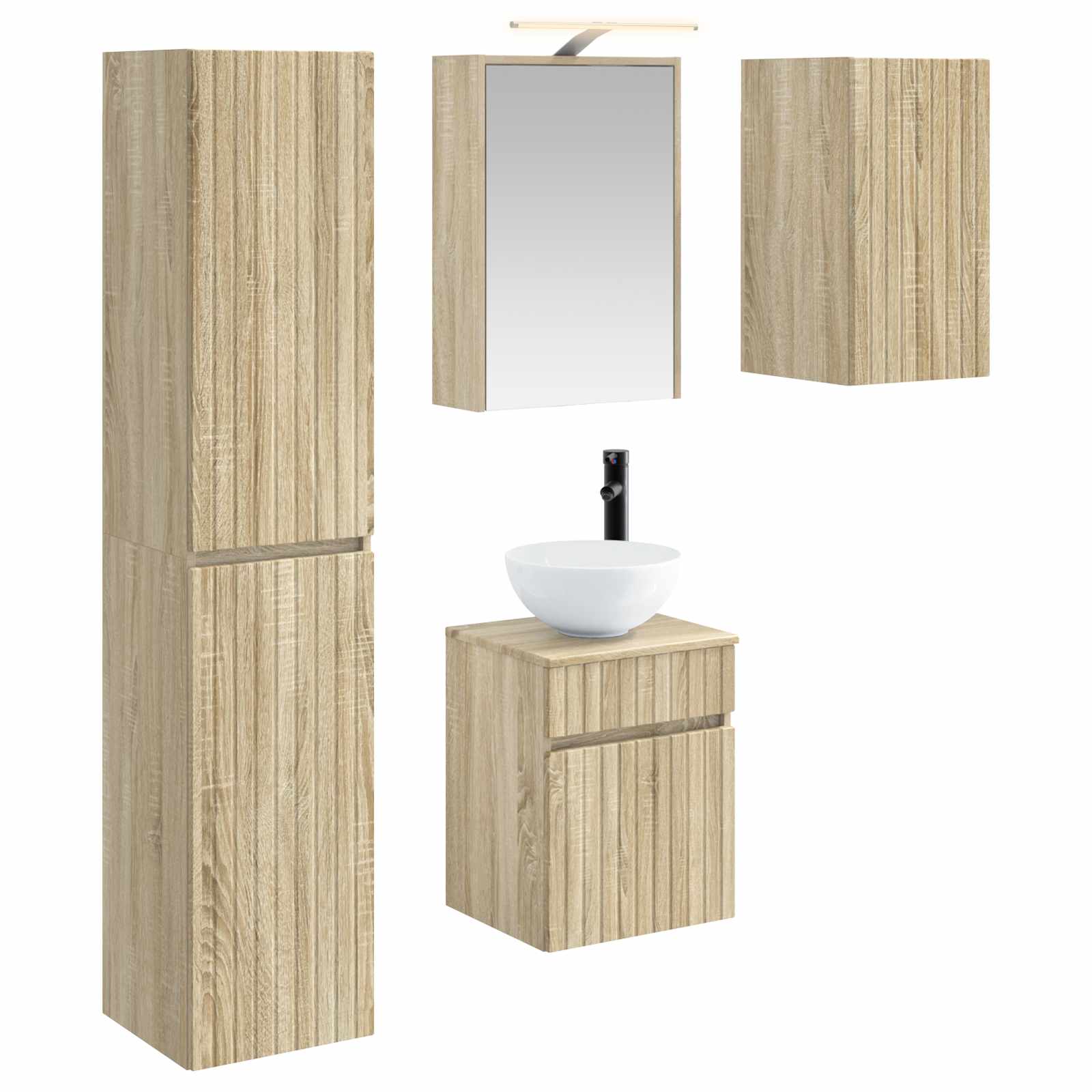 Set ormarića za kupaonicu 5 pcs Hrast sonoma 43 x 16 x 62,5 cm
