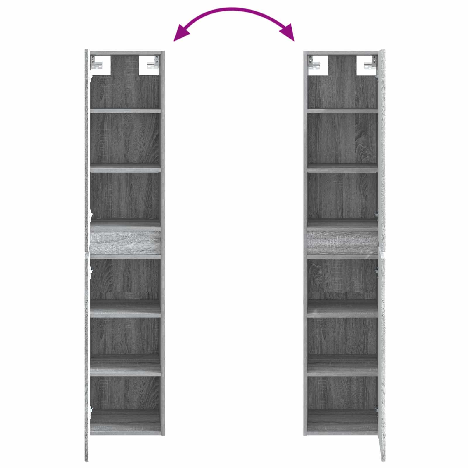 Set ormarića za kupaonicu 5 pcs Siva Sonoma 43 x 11,5 x 60,5 cm