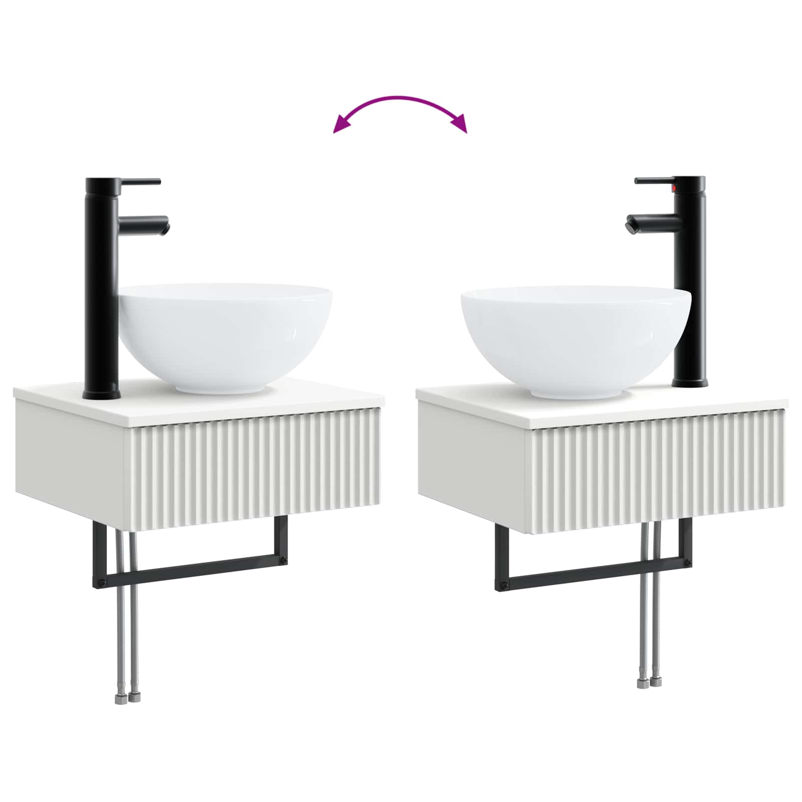 Set ormarića za kupaonicu 4 pcs Bijela 43 x 16 x 62,5 cm