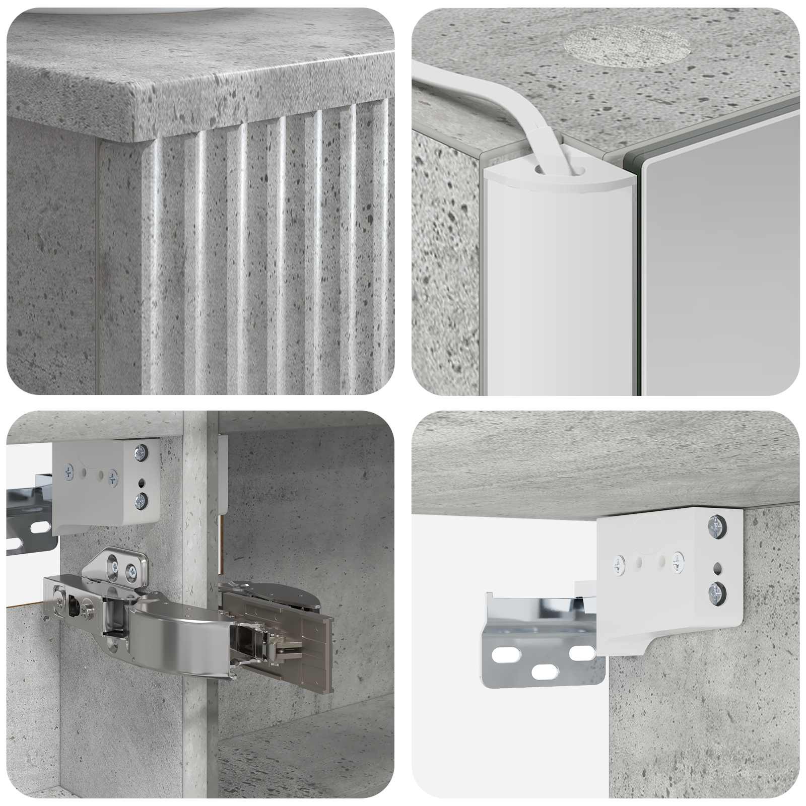 Set ormarića za kupaonicu 4 pcs Betonska siva