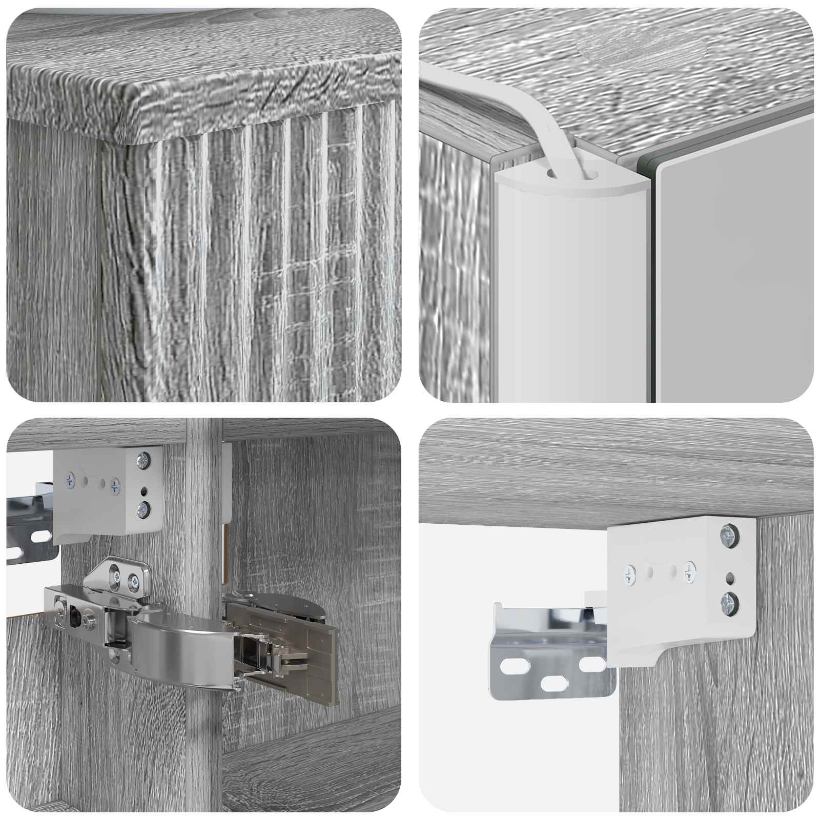 Set ormarića za kupaonicu 4 pcs Siva Sonoma 43 x 11,5 x 60,5 cm