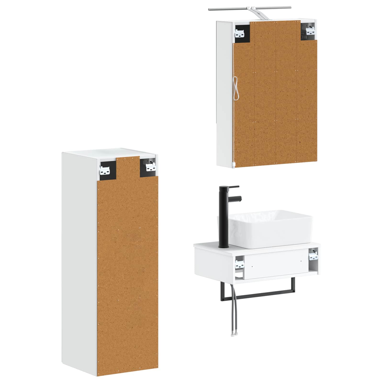 Set ormarića za kupaonicu 4 pcs Bijela 50 x 14,5 x 70 cm