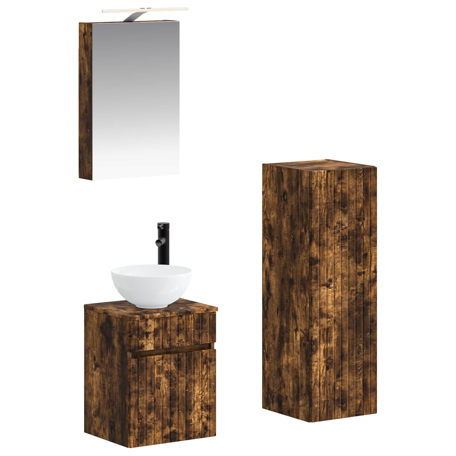 Set namještaja za kupaonicu 4 pcs Dimljeni hrast