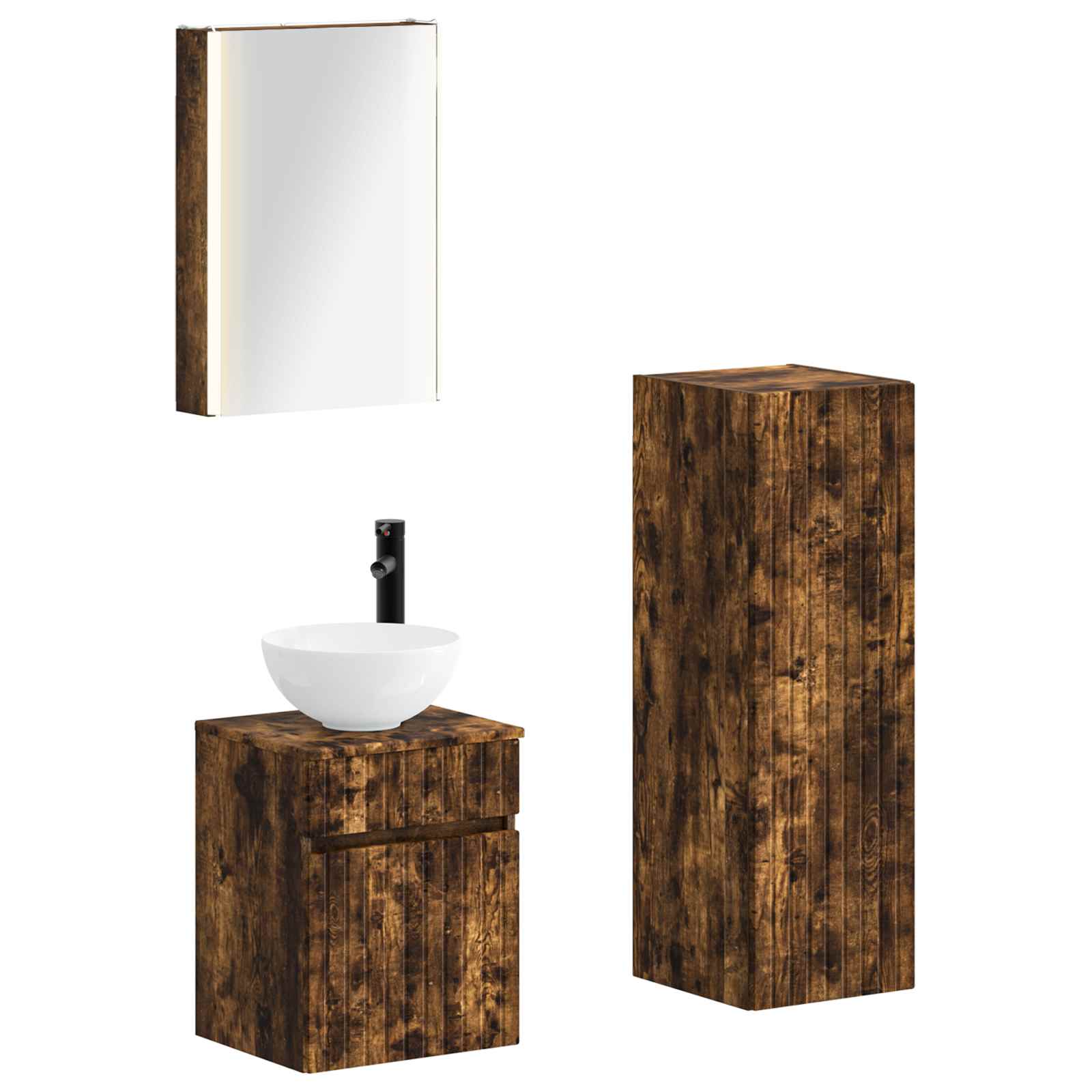 Set namještaja za kupaonicu 4 pcs Dimljeni hrast