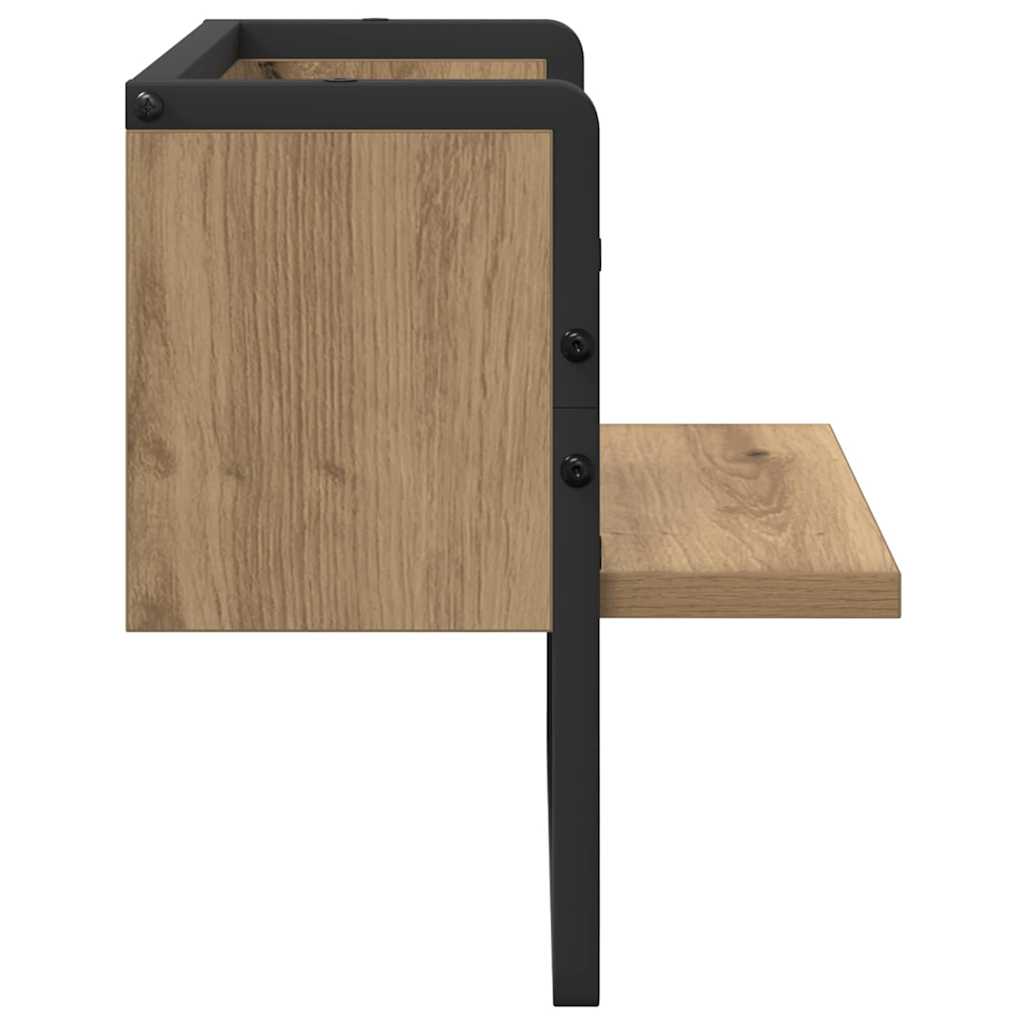 Polica na zidu s policom Umjetnička hrastovina 30 x 25 x 30 cm