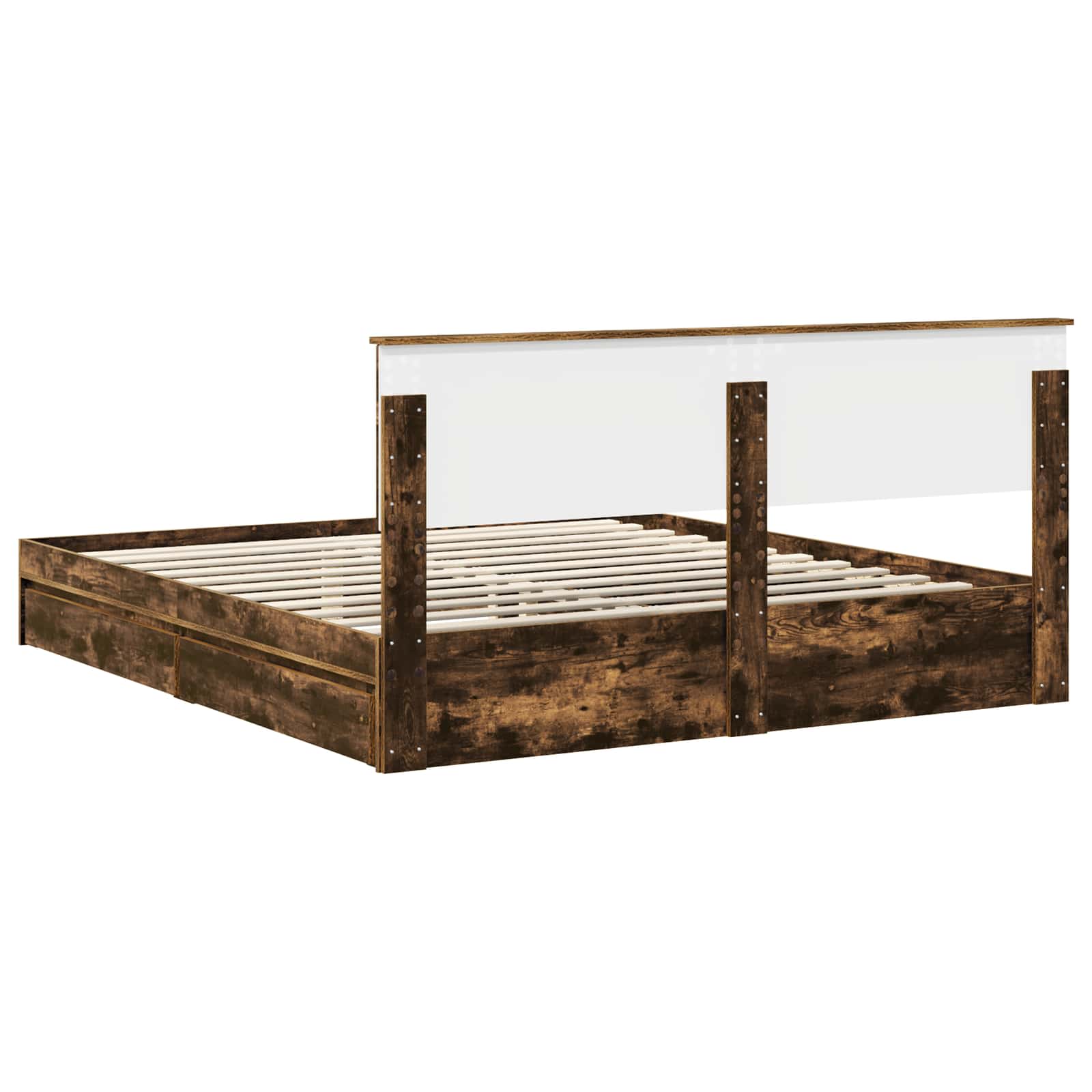 Krevet s od storage s uzglavljem Dimljeni hrast 180 x 200 cm