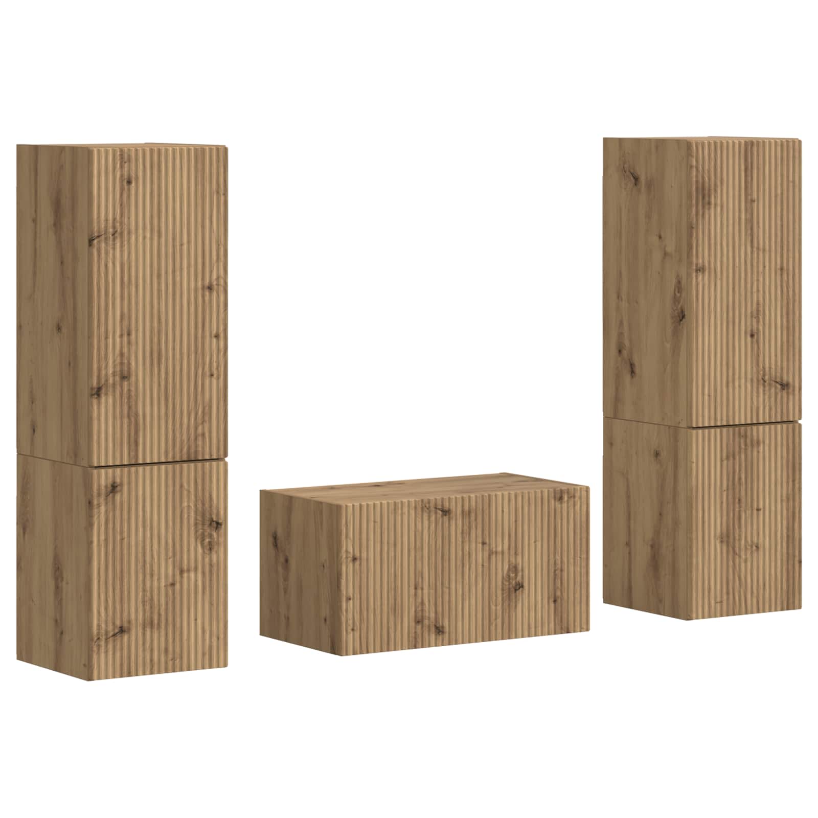 Set TV komoda 5 pcs Umjetnički hrast Konstruirano drvo