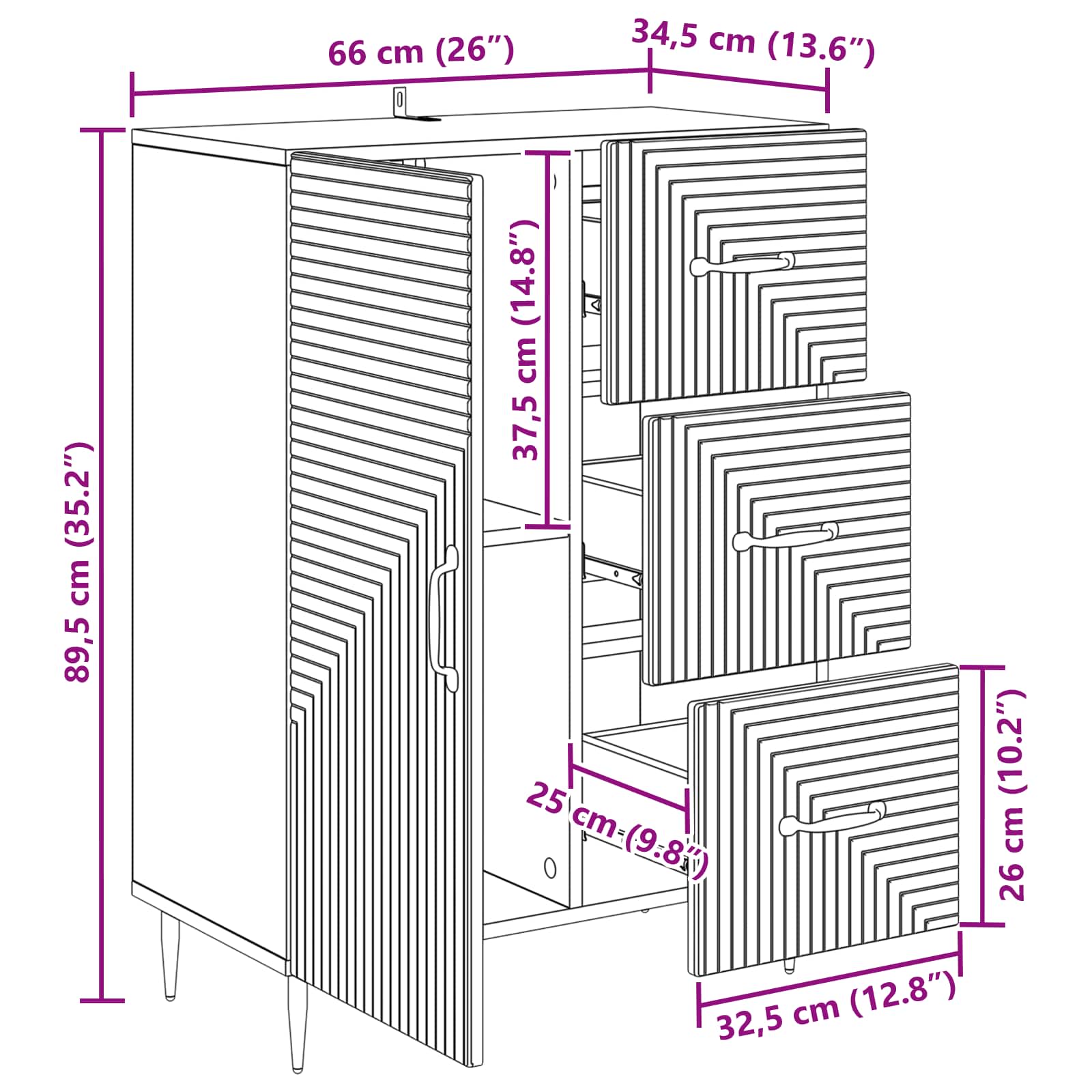 Kreveta s ladicama Bijela 66 x 34,5 x 89,5 cm Konstruirano drvo