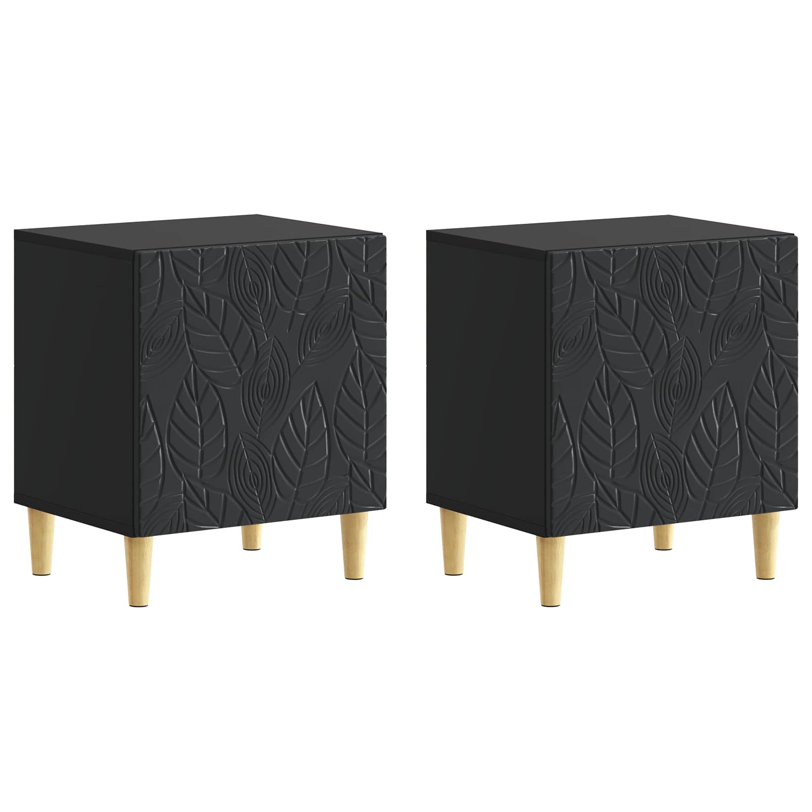 Noćni ormarić 2 pcs Crna 43 x 34,5 x 50 cm Konstruirano drvo