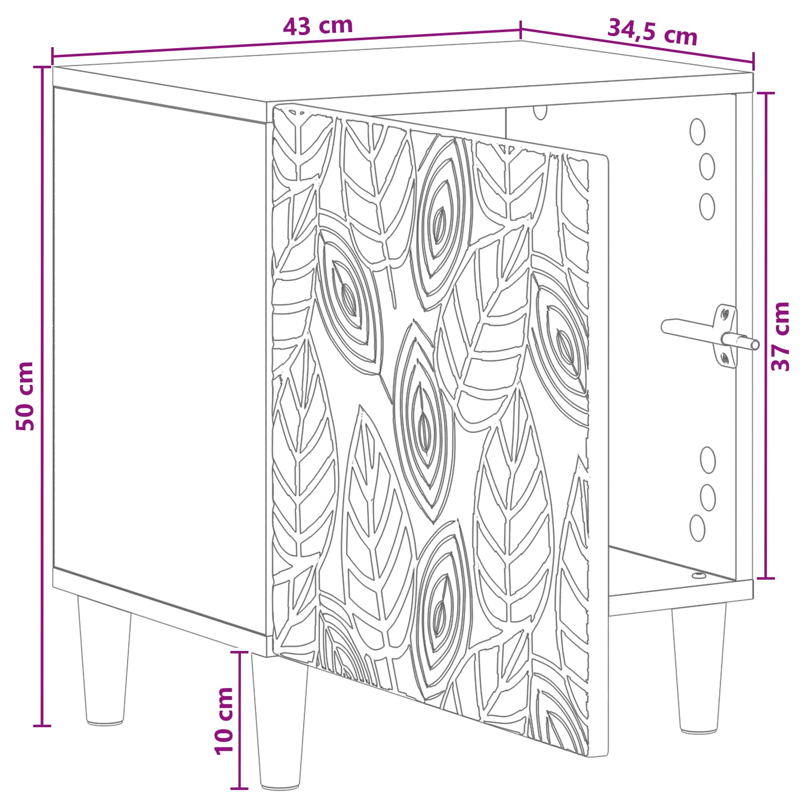 Noćni ormarić 2 pcs Siva Sonoma 43 x 34,5 x 50 cm