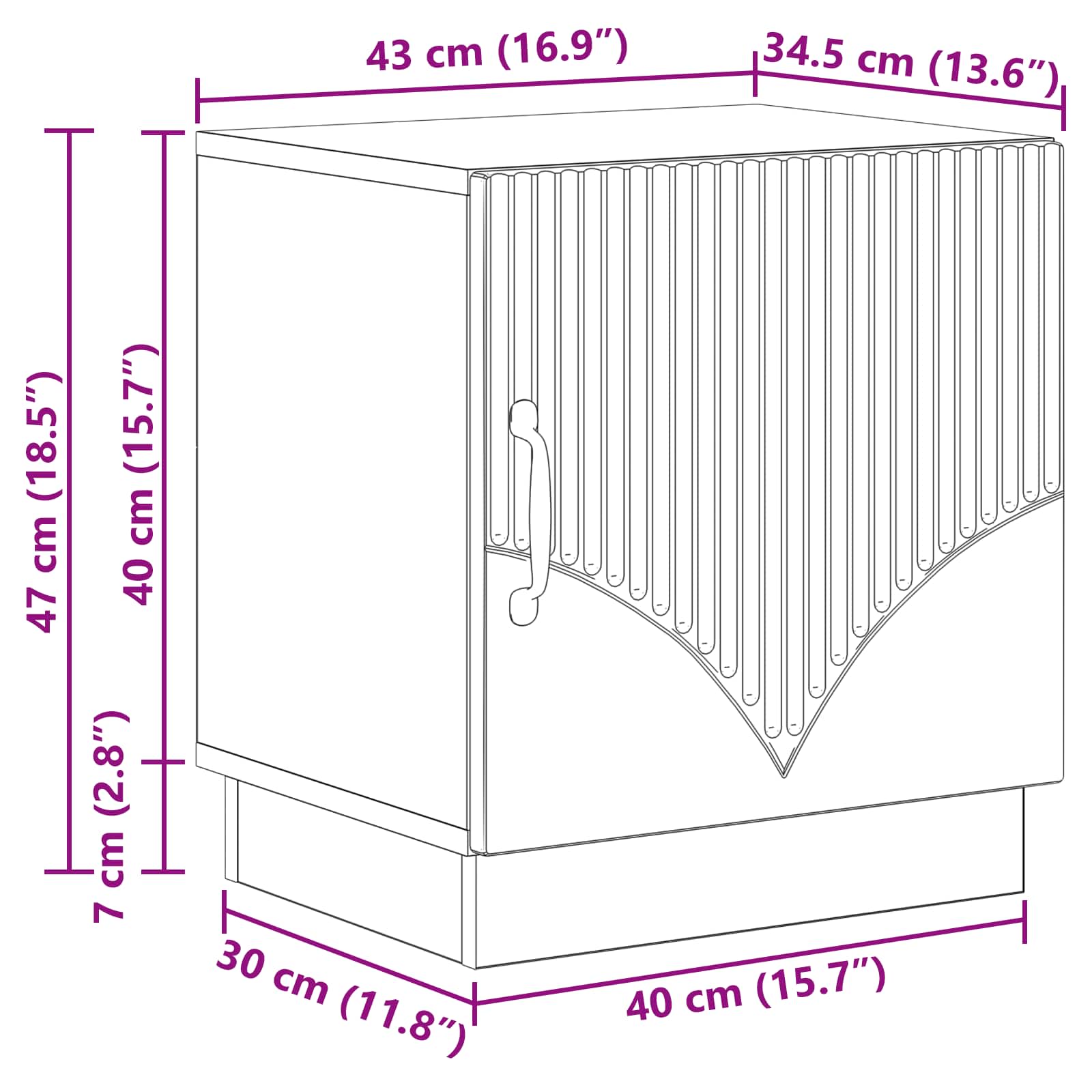 Noćni ormarić 2 pcs Bijela visokog sjaja 43 x 34,5 x 47 cm