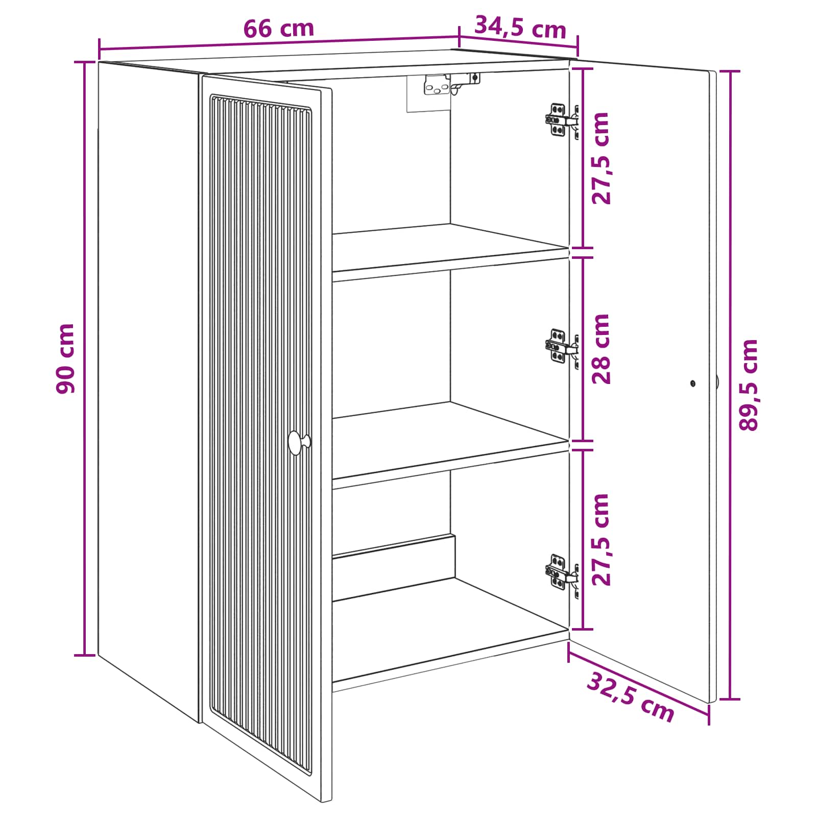 Ormar za montažu na zid Betonska siva 66 x 34,5 x 90 cm
