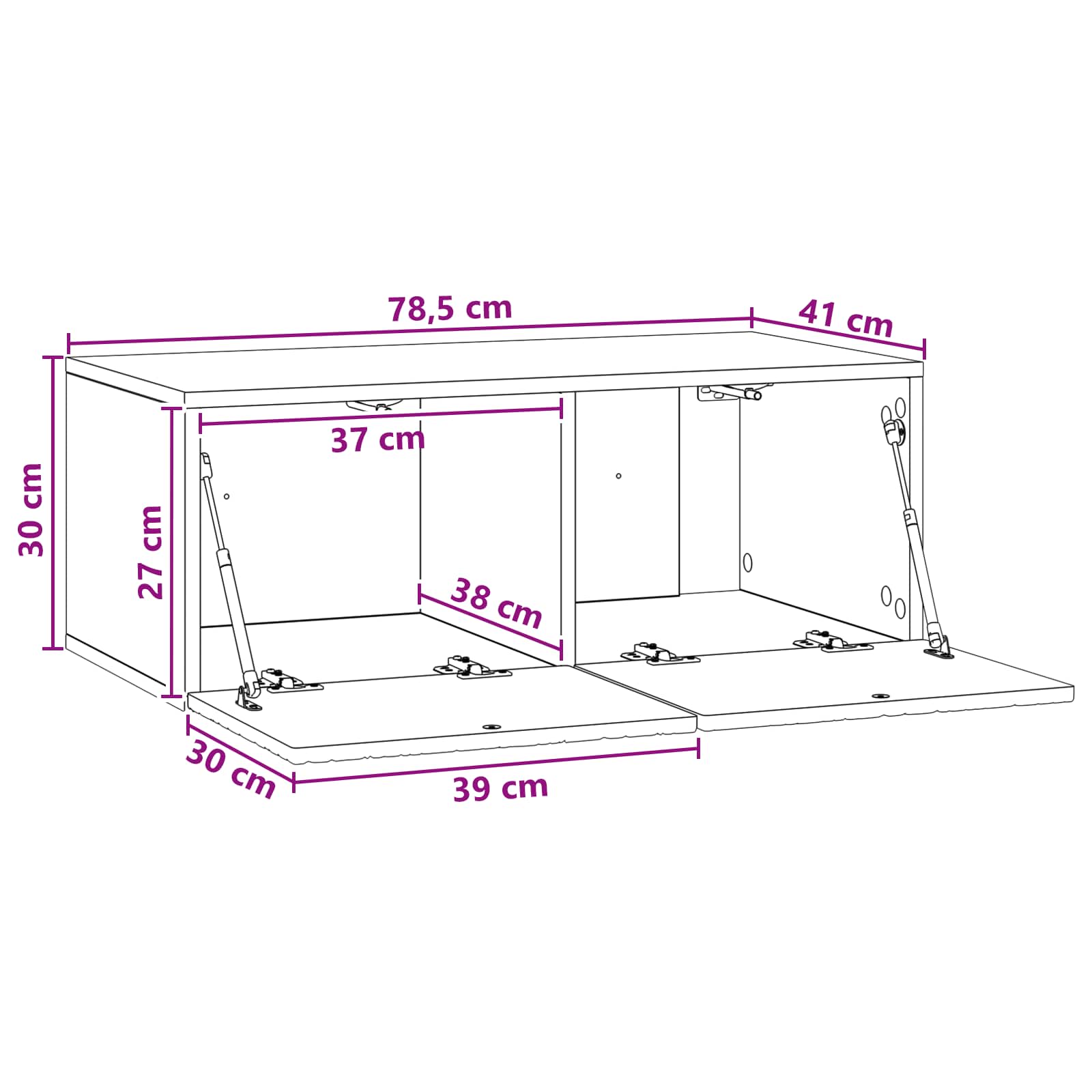 TV ormar za zid 78,5 x 41 x 30 cm Bijela Konstruirano drvo