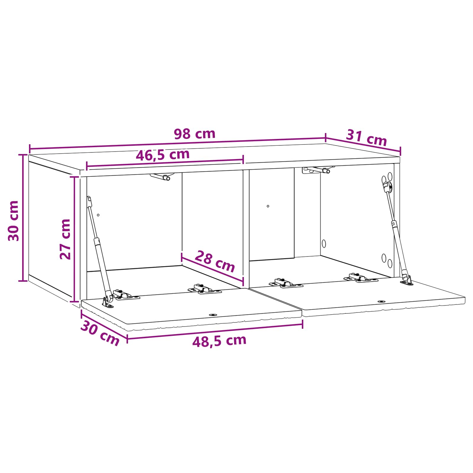 TV ormar za zid 98 x 31 cm Hrast artisan Konstruirano drvo