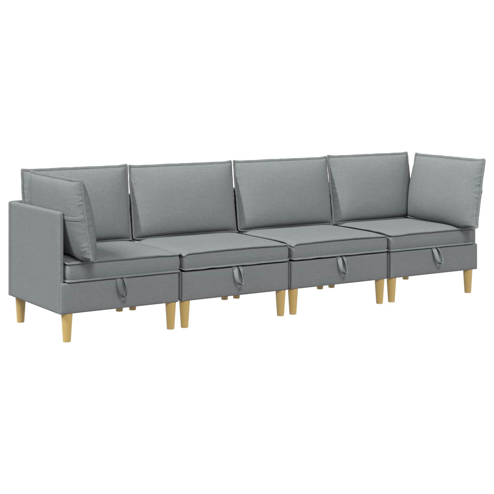 Modularni set sofe sa skladištem 4 pcs Svjetlosiva Tkanina