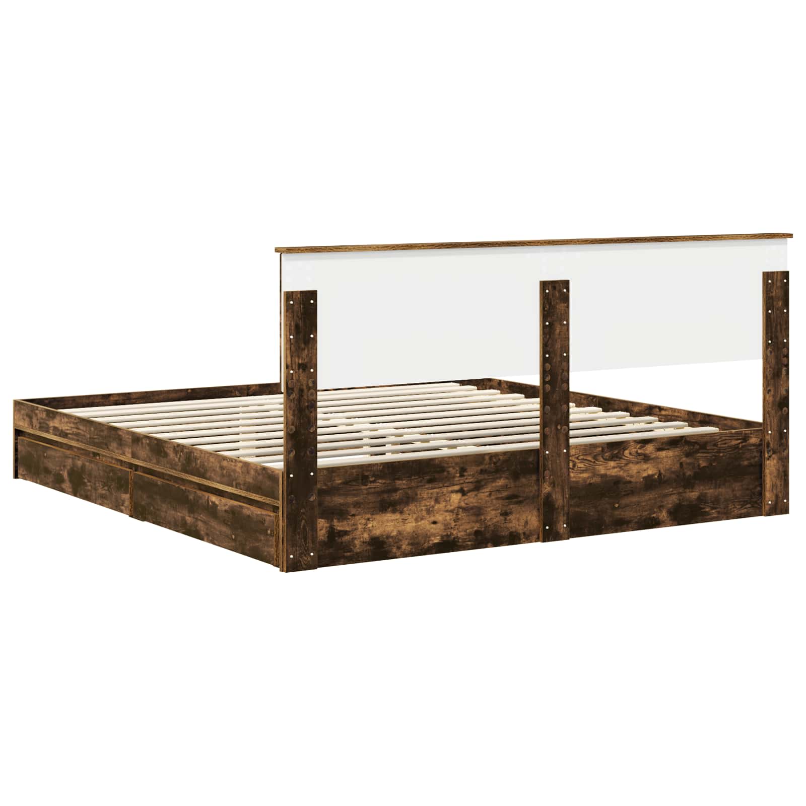 Krevet s od storage s uzglavljem Dimljeni hrast 180 x 200 cm