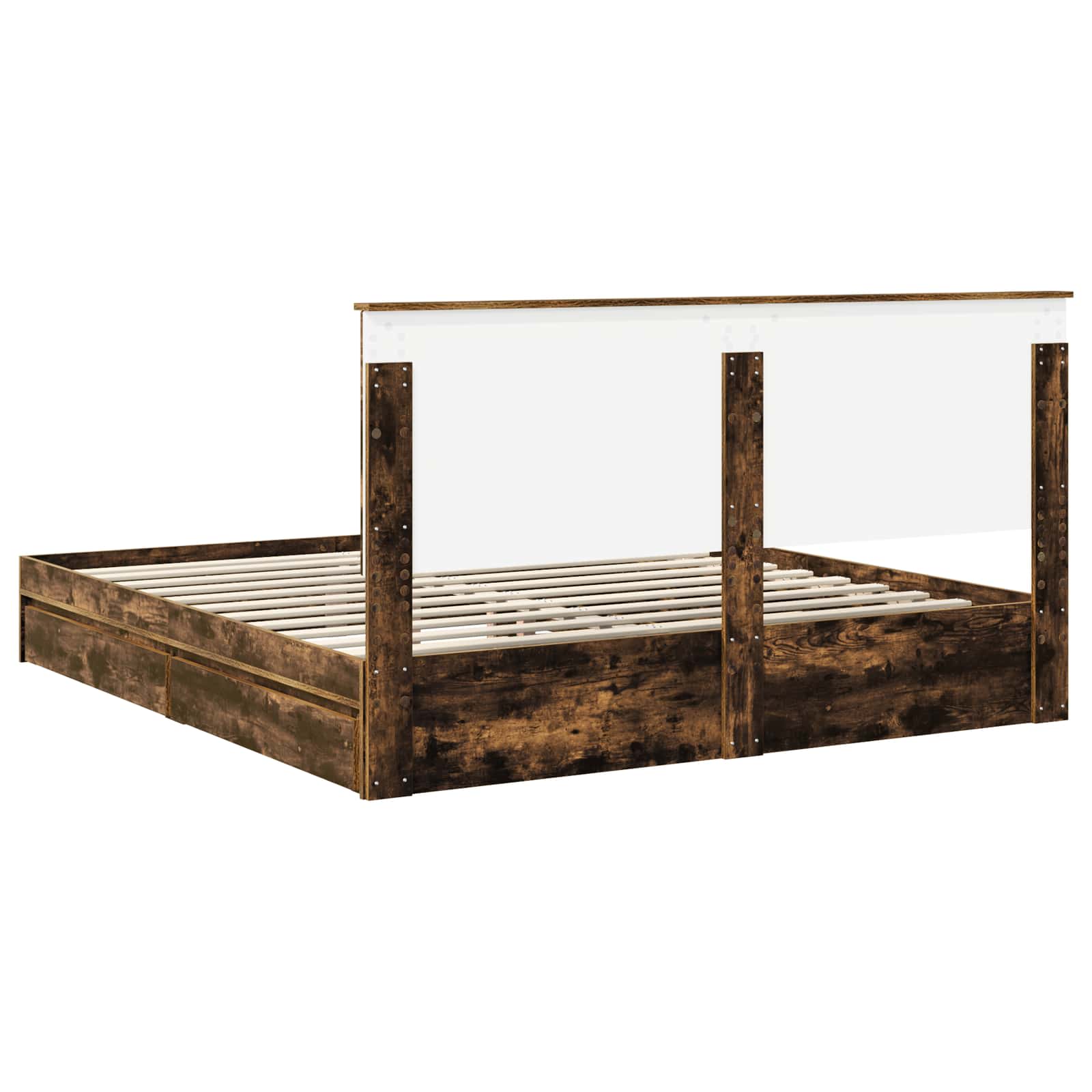 Krevet s od storage s uzglavljem Dimljeni hrast 180 x 200 cm
