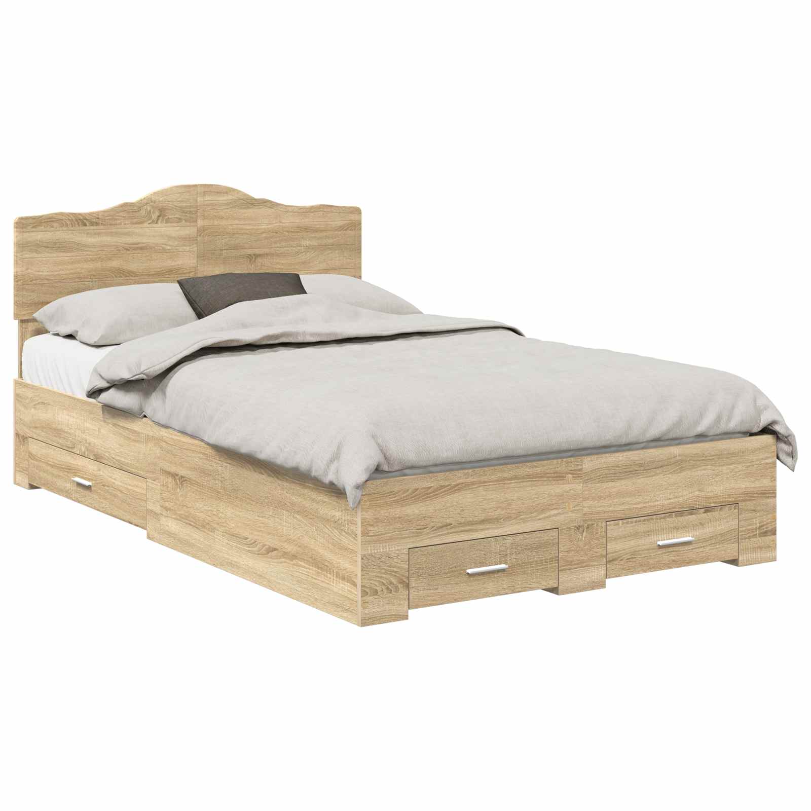 Krevetna konstrukcija s uzglavljem Sonoma hrast 135 x 190 cm