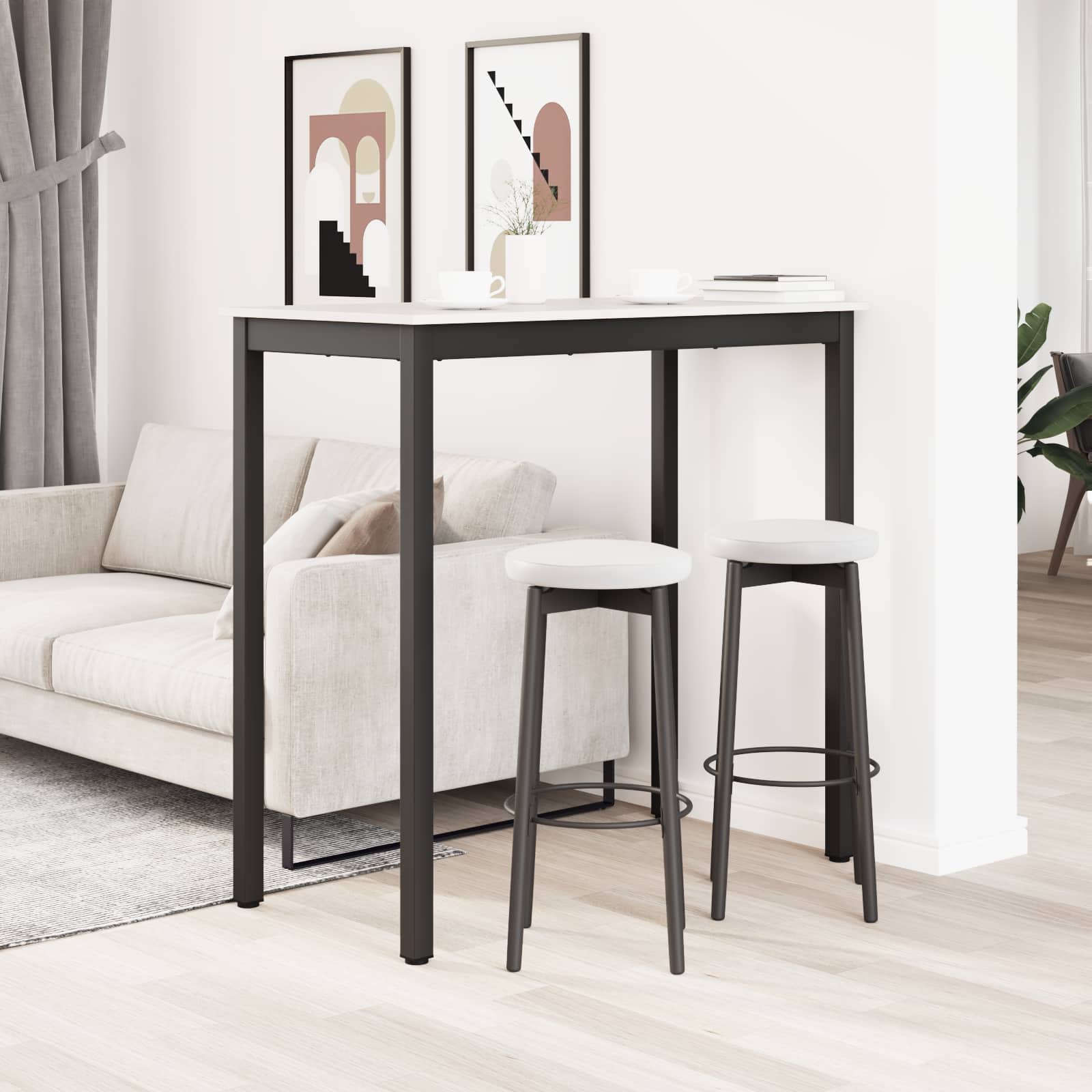 Stol za bar Bijelo 110 x 55 x 105 cm Čvrsto borovo drvo