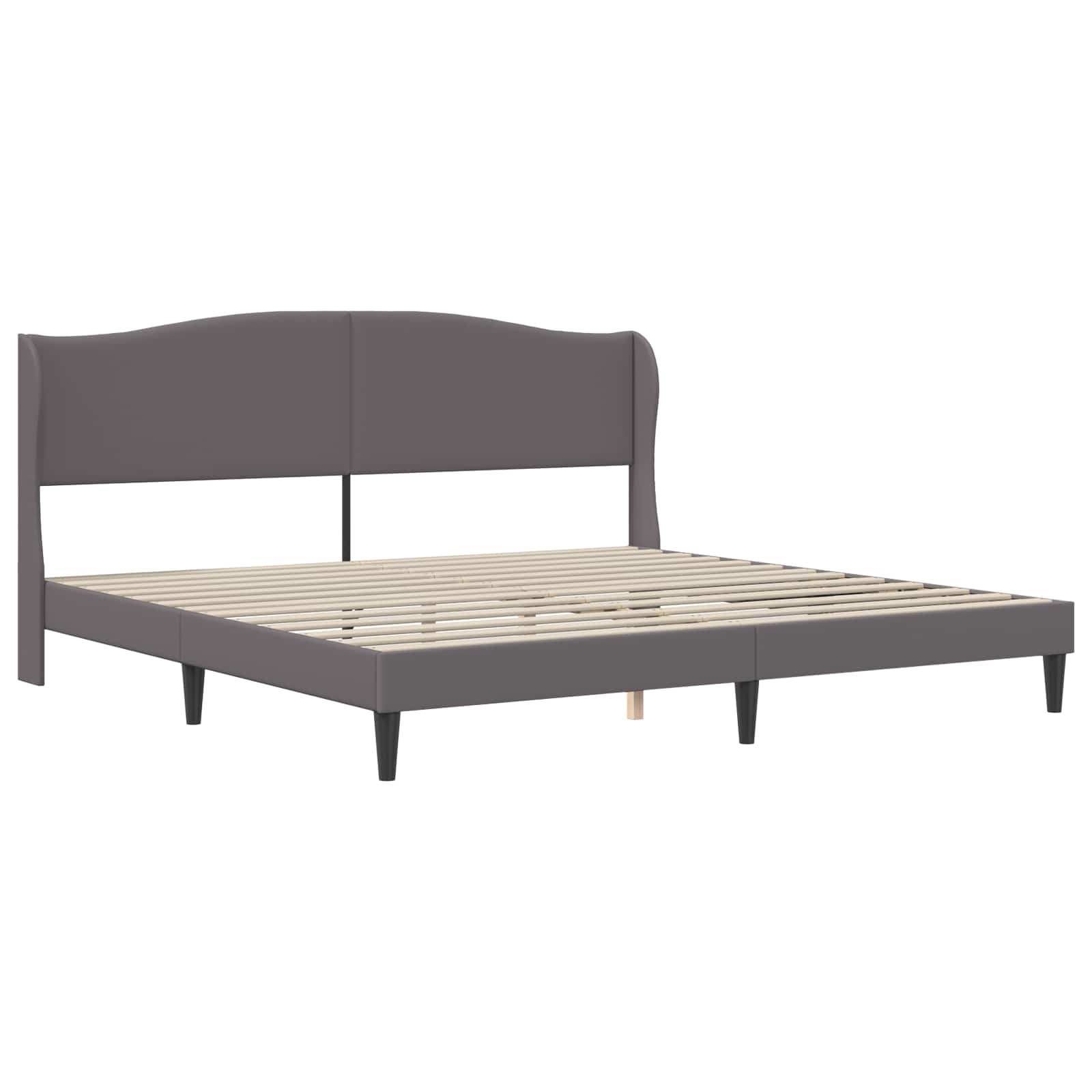 Krevetna konstrukcija Siva 200 x 200 cm Umjetna koža