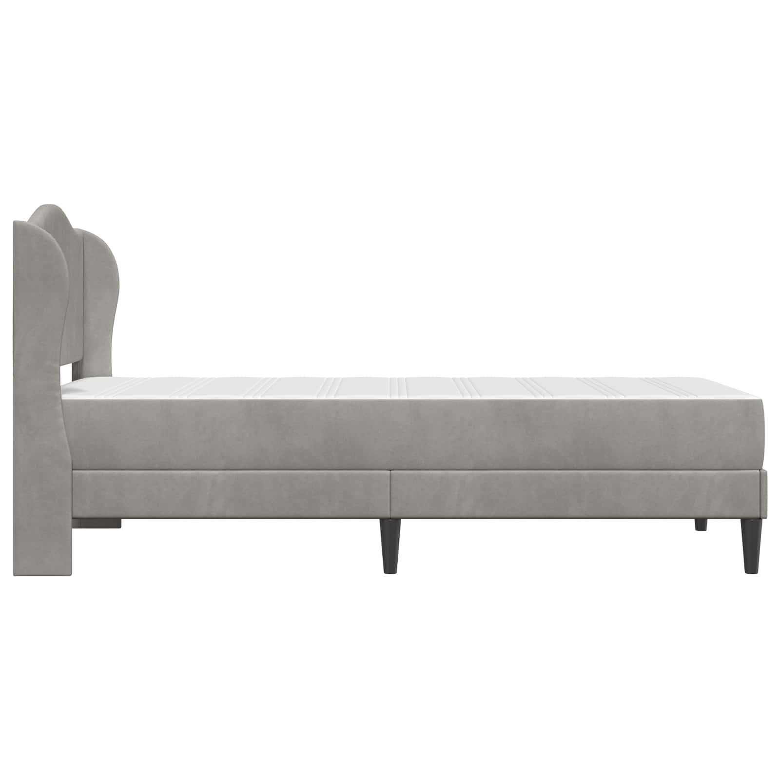 Krevetna konstrukcija 2 pcs Svjetlosiva 90 x 190 cm Baršun