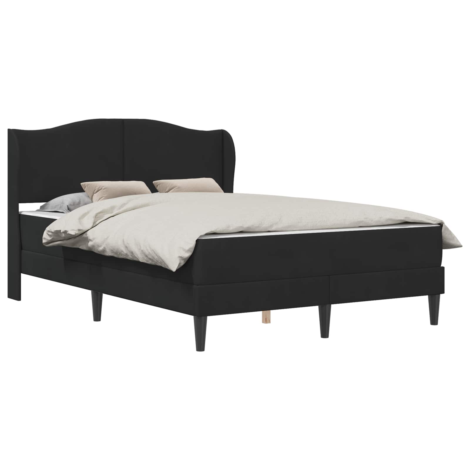 Krevetna konstrukcija 2 pcs Crna 120 x 190 cm Baršun