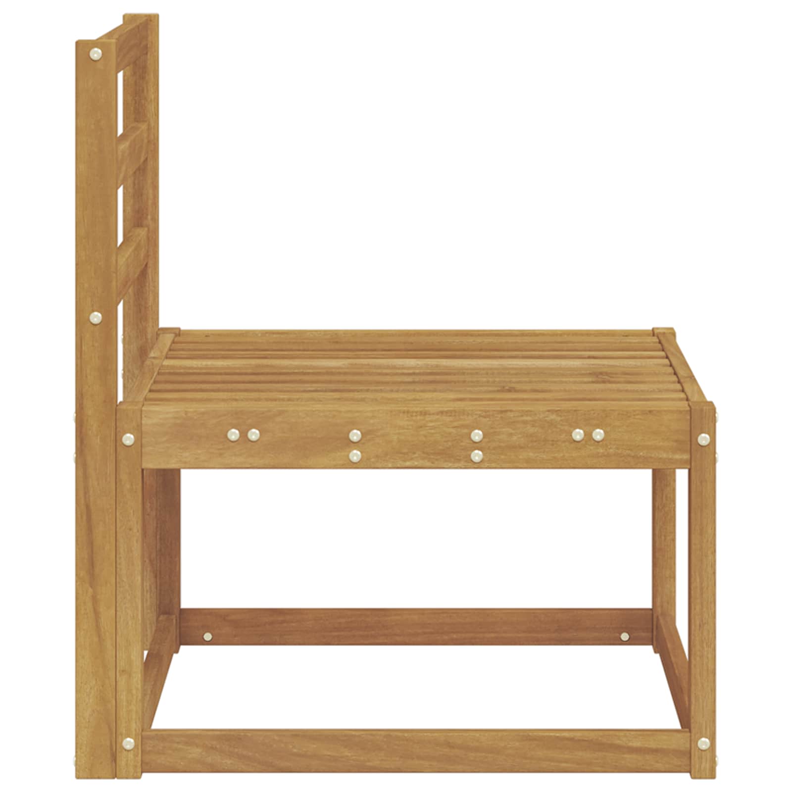 Srednja sofa za van Čvrsto drvo akacije Bijela 59 x 63 x 73 cm