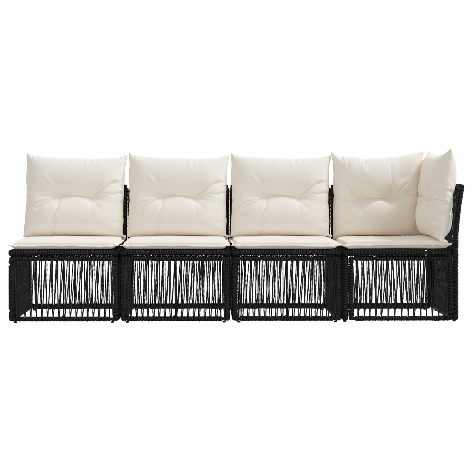 Sofa za 4 osobe s lijevom rukom 4 pcs 4-Broj sjedala Crna