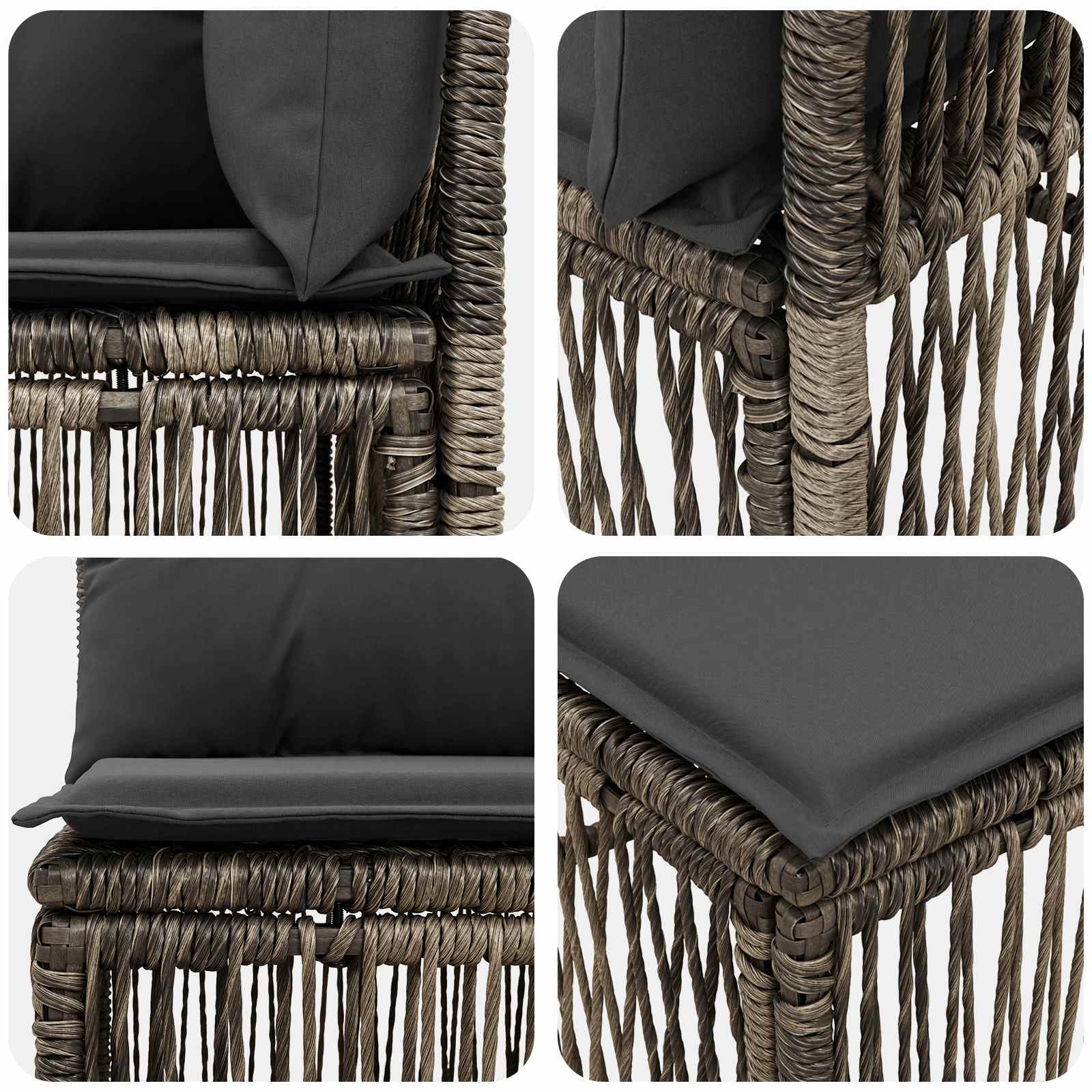 Sofa za 4 osobe s lijevom rukom 4 pcs 4-Broj sjedala Siva