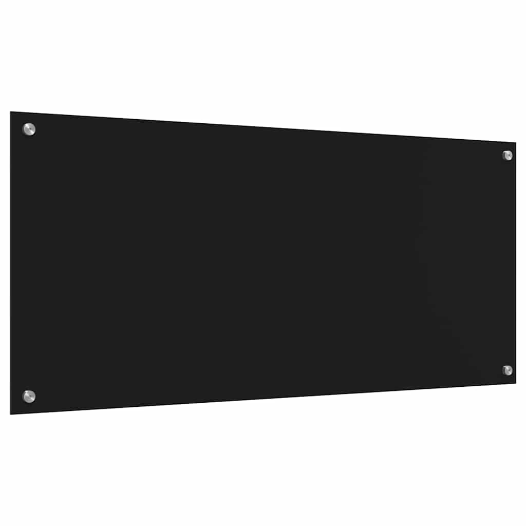 Kuhinjski zid 2 pcs Crna 110 x 50 cm Staklo otporno na udarce