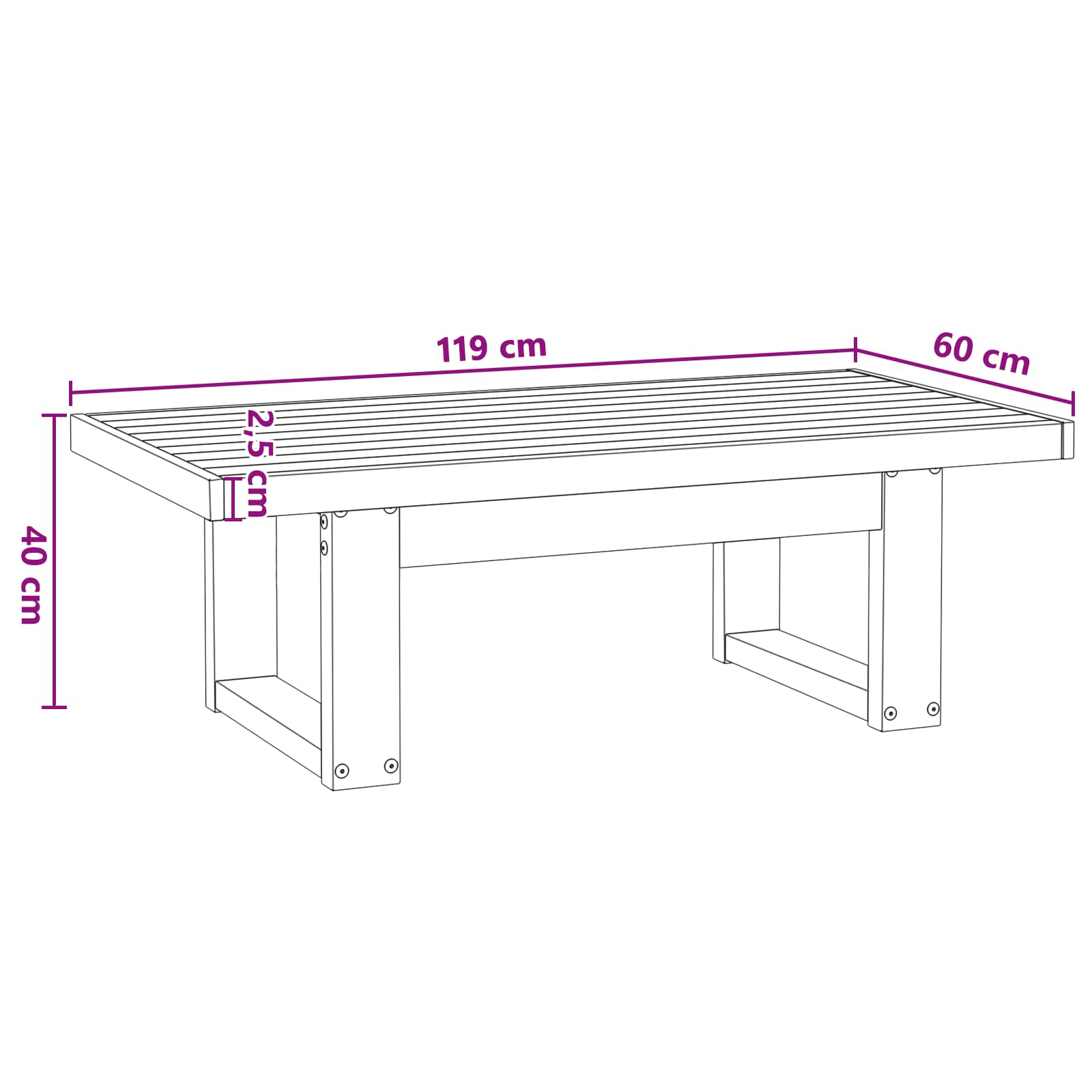 Kava Stol NOAIN Crna 119 x 60 x 40 cm Masivna borovina