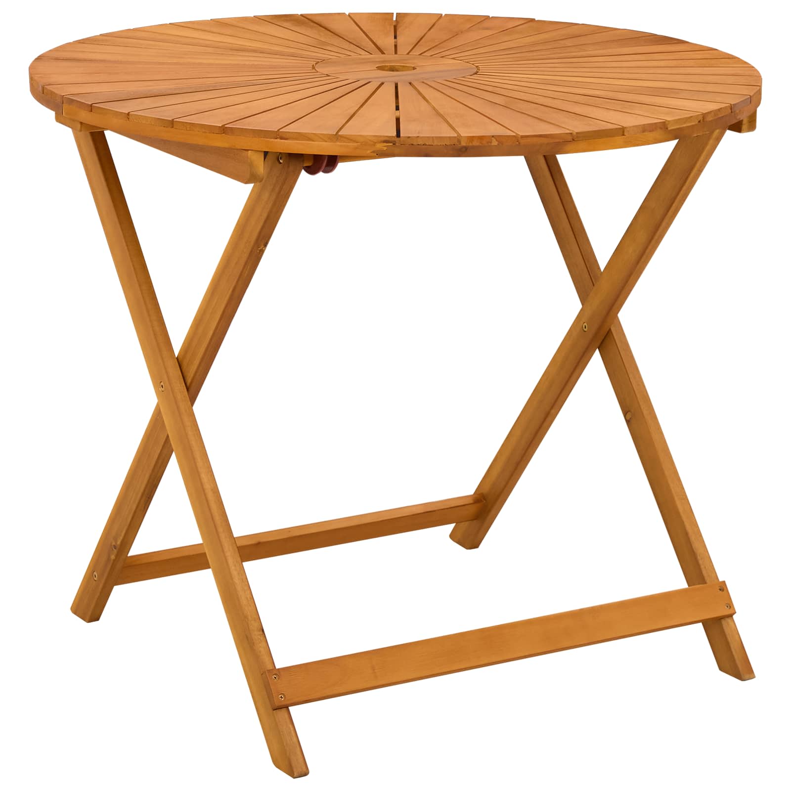 Preklopni vrtni stol Prirodna Ø90 x 75 cm Čvrsto drvo akacije