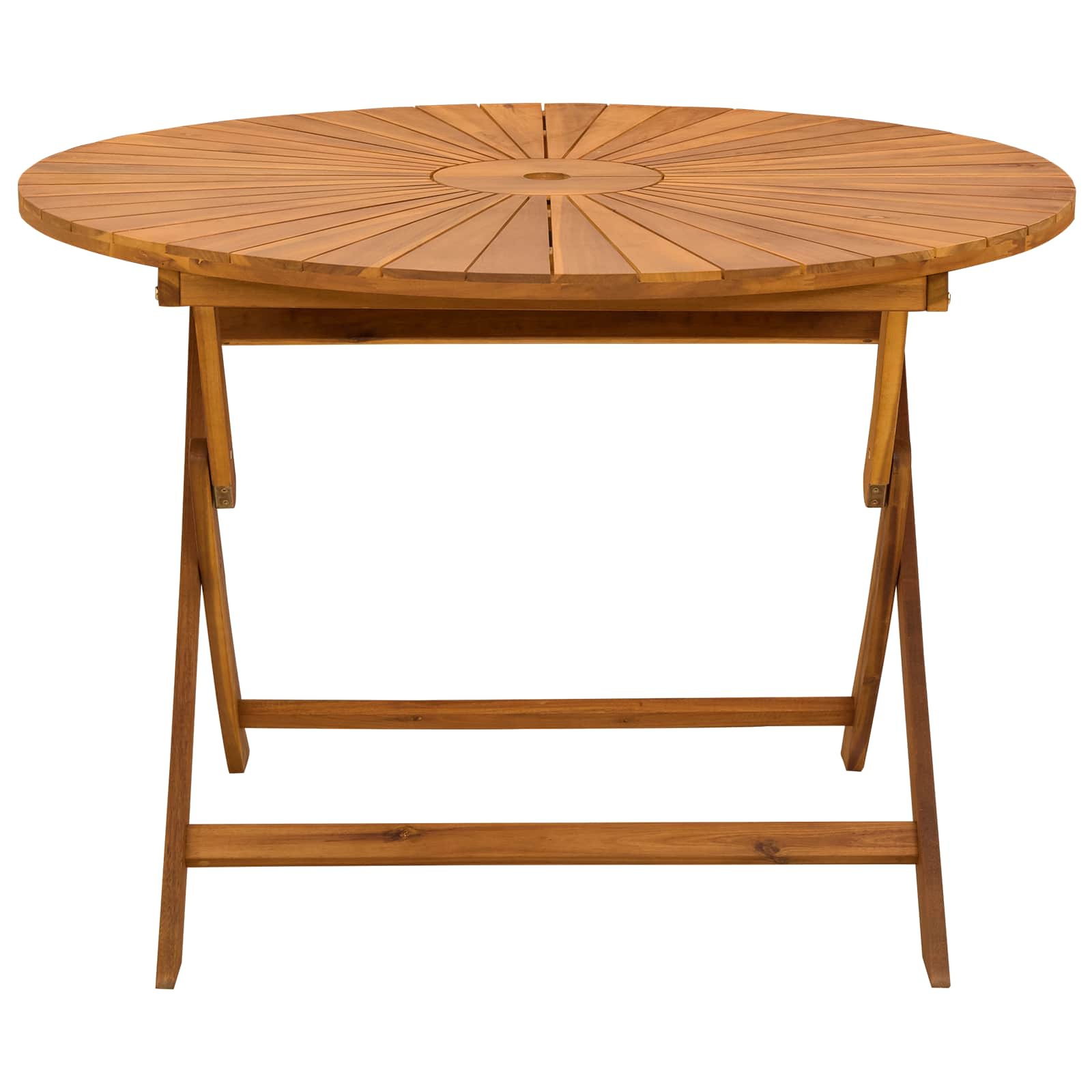 Preklopni vrtni stol Prirodna Ø110 x 75 cm Čvrsto drvo akacije