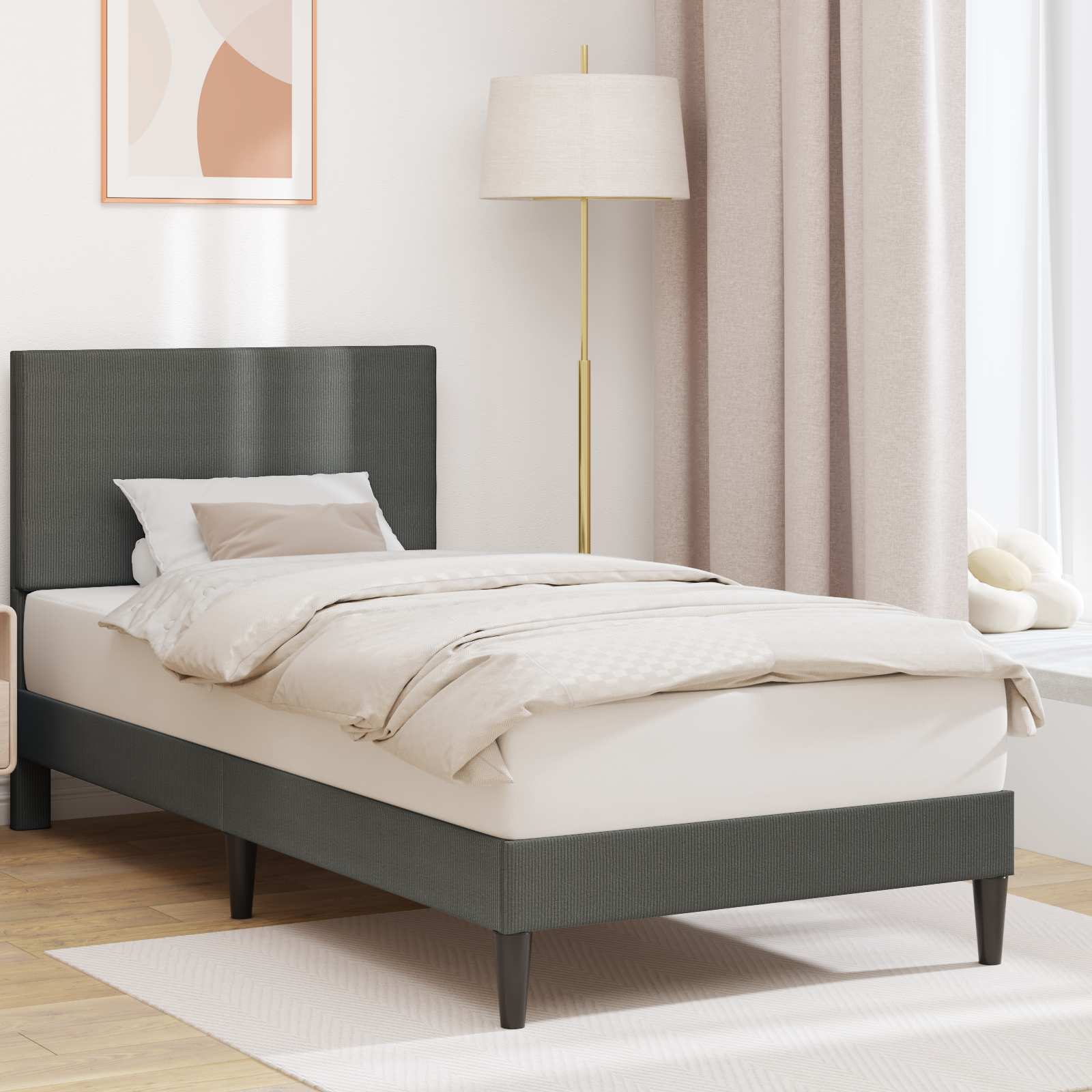 Krevetna konstrukcija Tamnosiva 100 x 200 cm Kordura tekstil