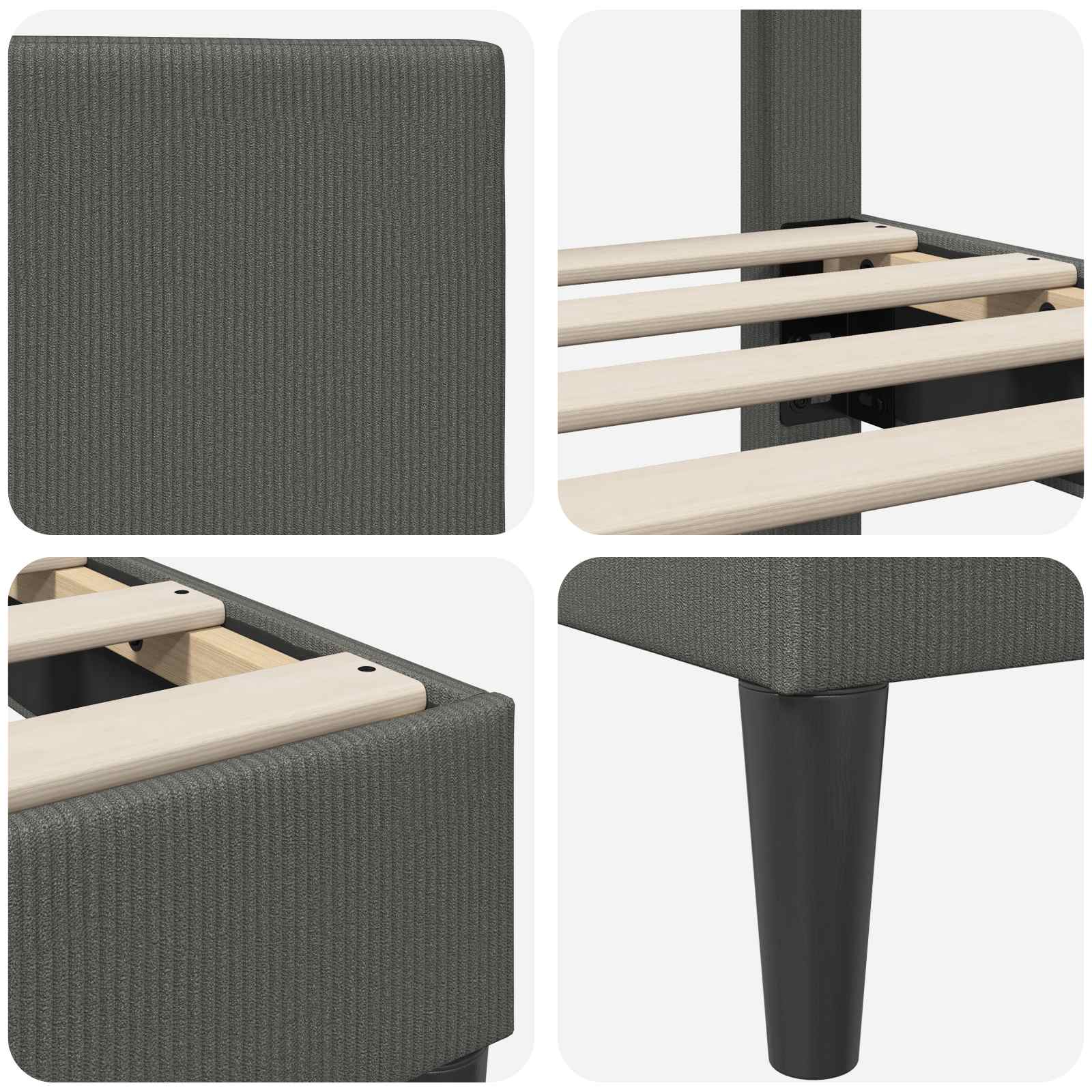 Krevetna konstrukcija Tamnosiva 120 x 190 cm Kordura tekstil