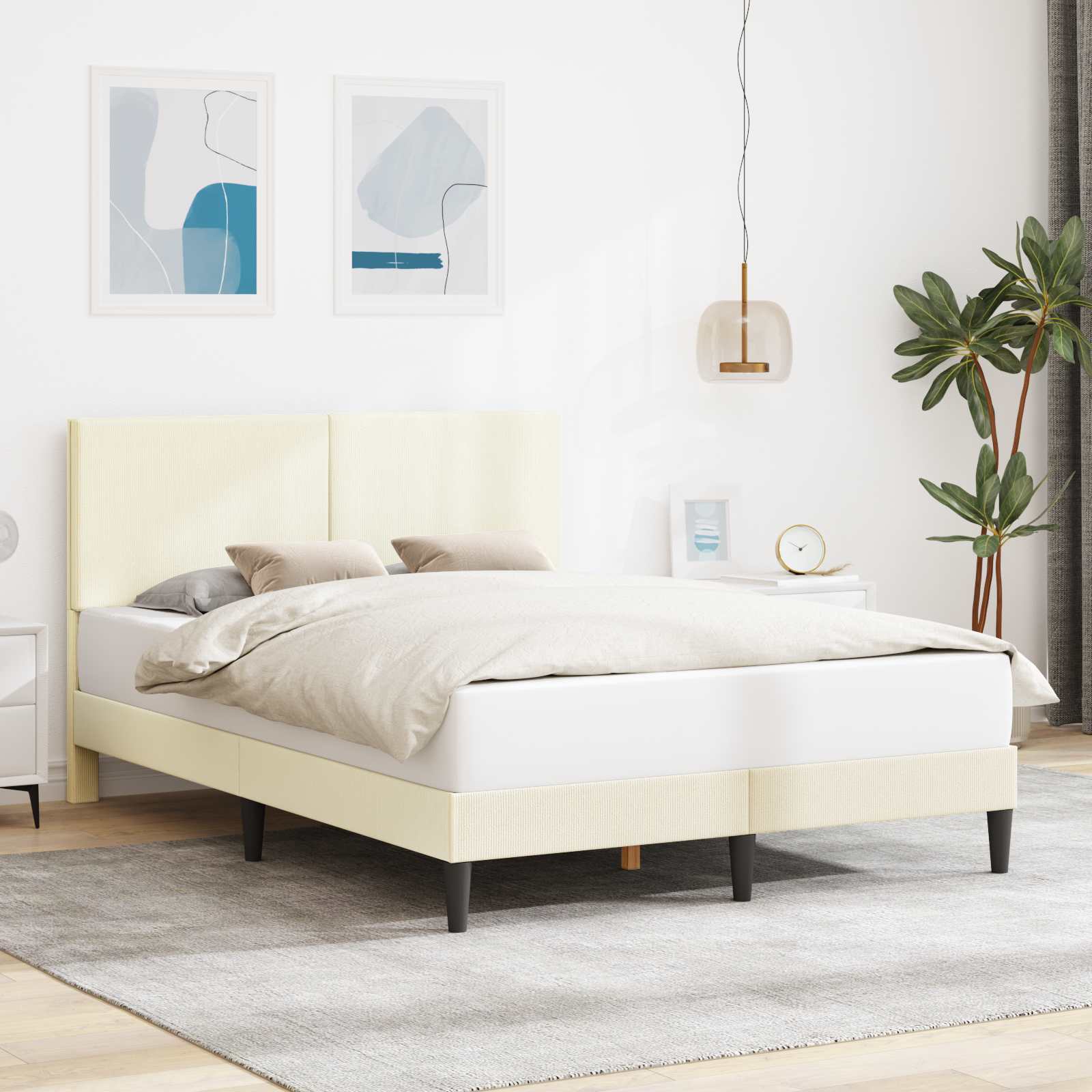 Krevetna konstrukcija Krem 120 x 190 cm Kordura tekstil