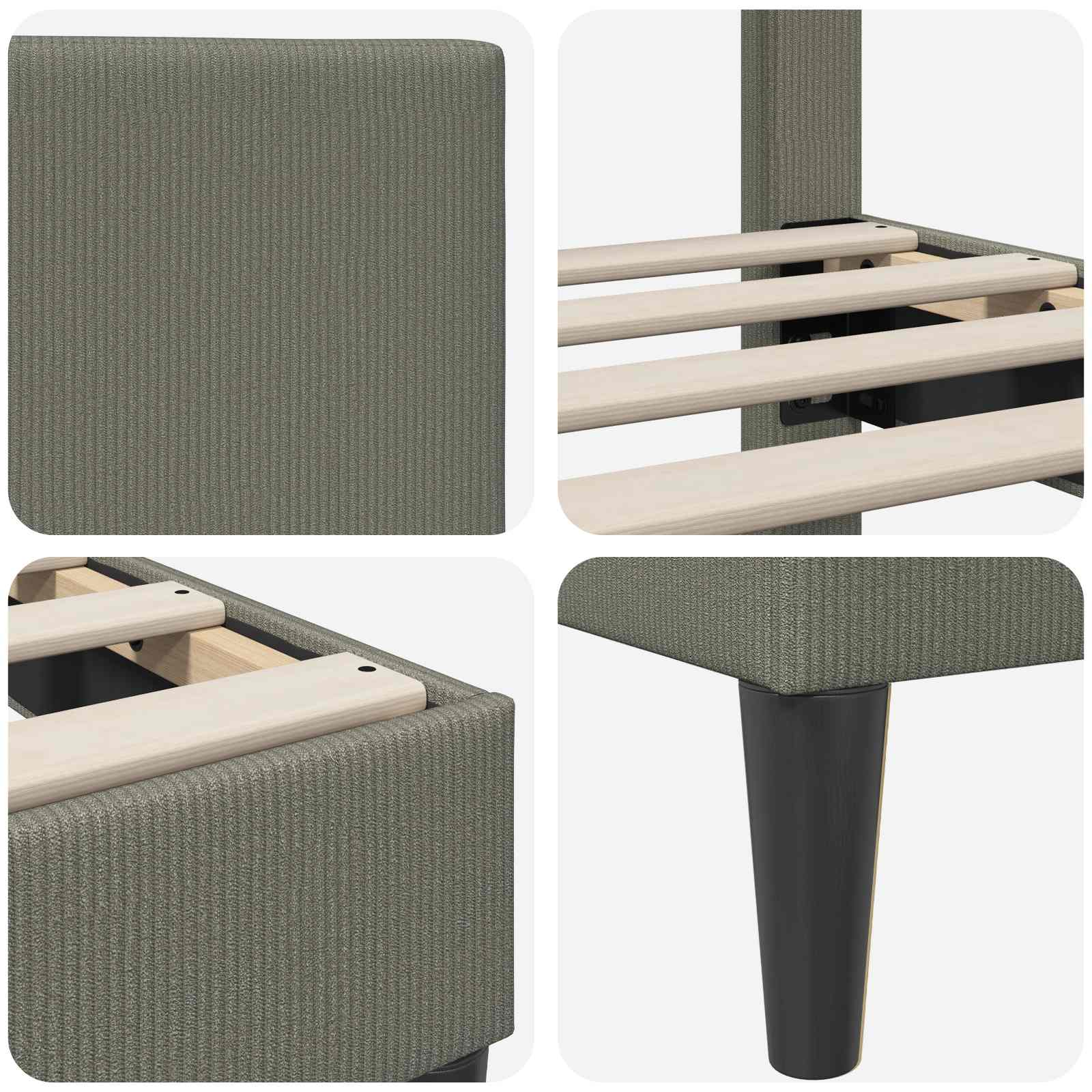 Krevetna konstrukcija Svjetlosiva 140 x 190 cm Kordura tekstil