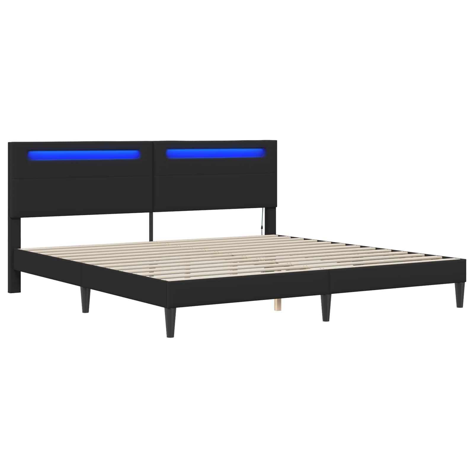 Krevetna konstrukcija Crna 200 x 200 cm Umjetna koža