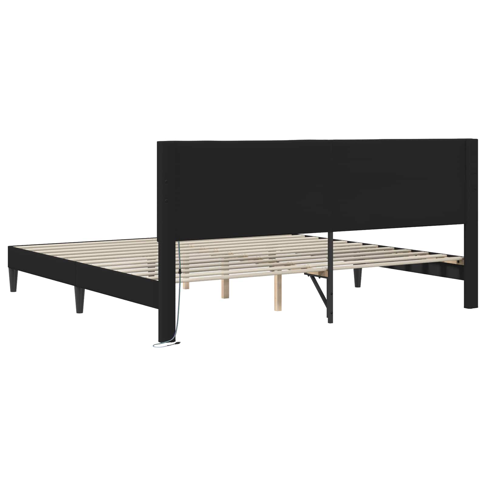 Krevetna konstrukcija Crna 200 x 200 cm Umjetna koža