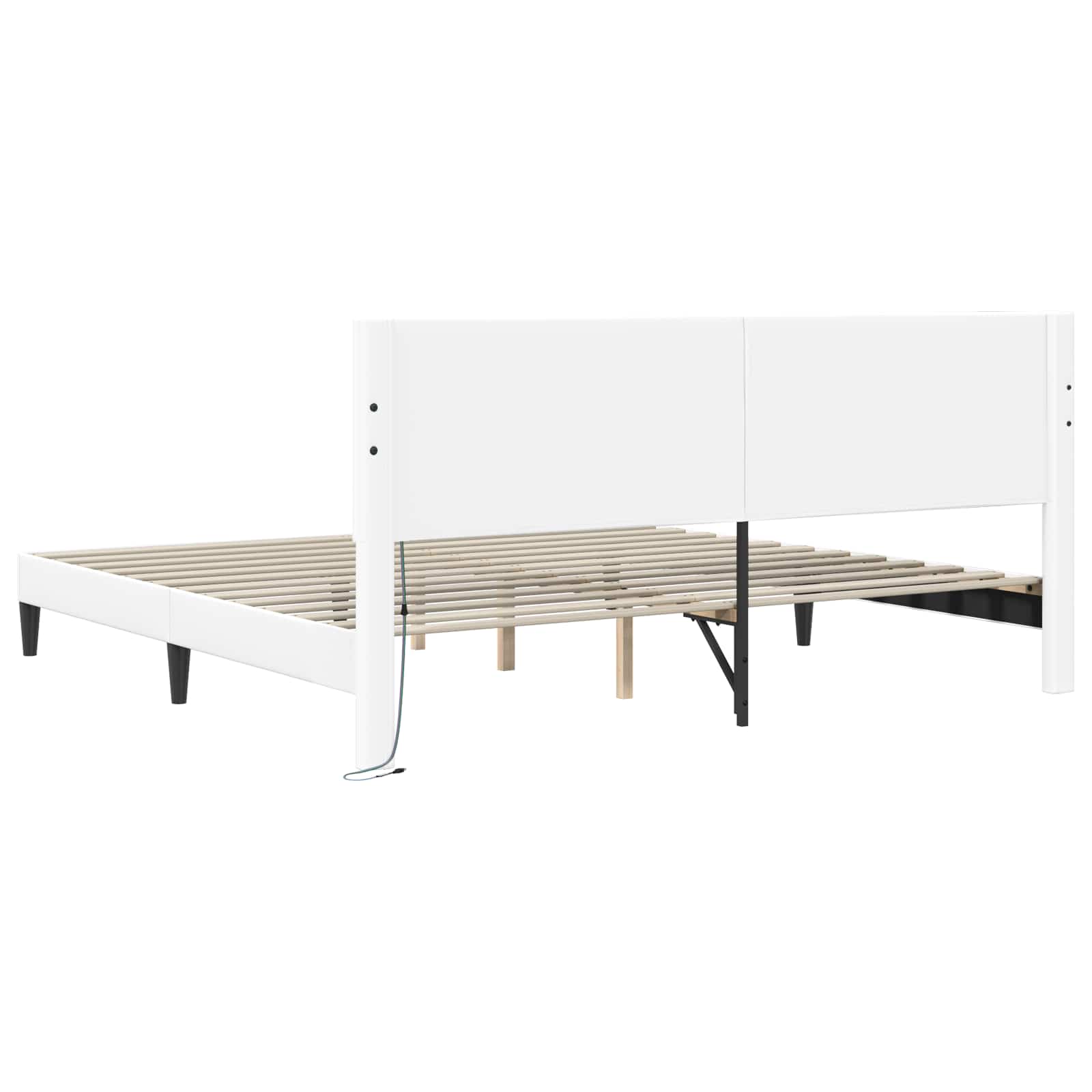 Krevetna konstrukcija Bijela 200 x 200 cm Umjetna koža